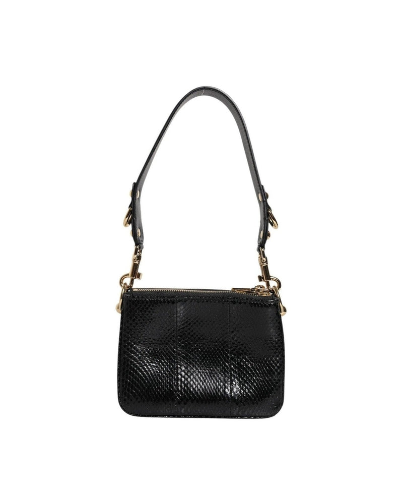 Dolce & Gabbana Black Leather Exotic Shoulder Sling Clutch Bag Shoulder Bags
