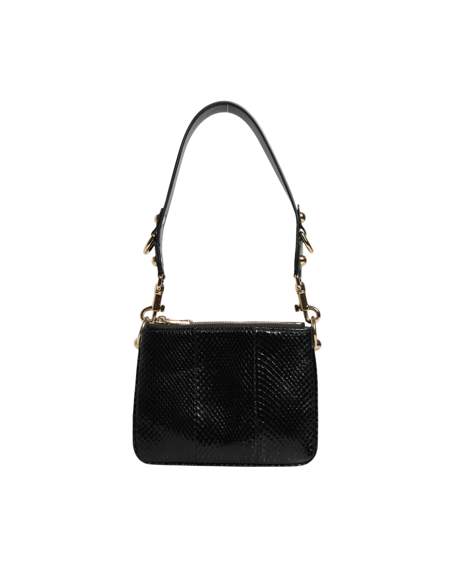 Dolce & Gabbana Black Leather Exotic Shoulder Sling Clutch Bag Glam Steals