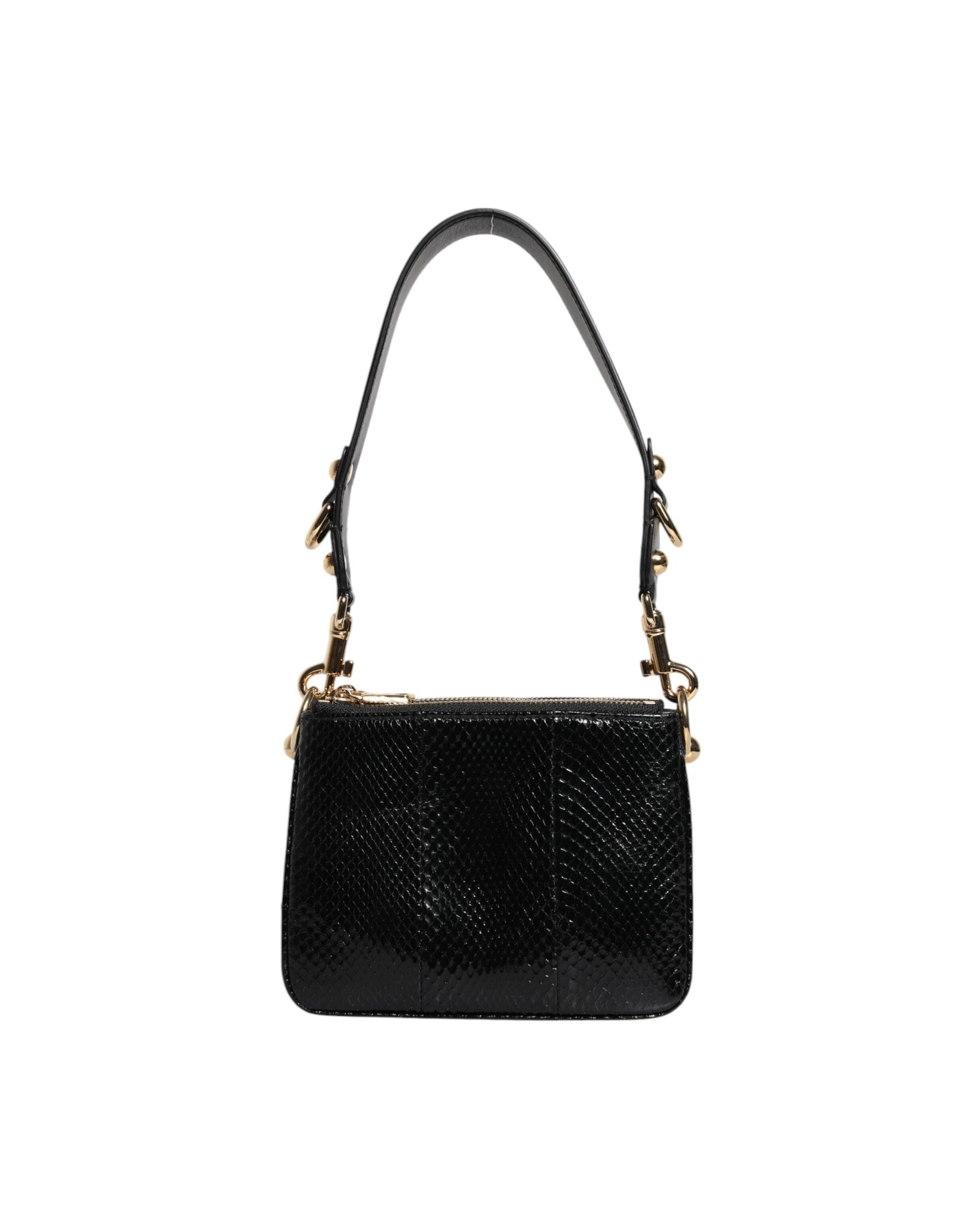Dolce & Gabbana Black Leather Exotic Shoulder Sling Clutch Bag Glam Steals