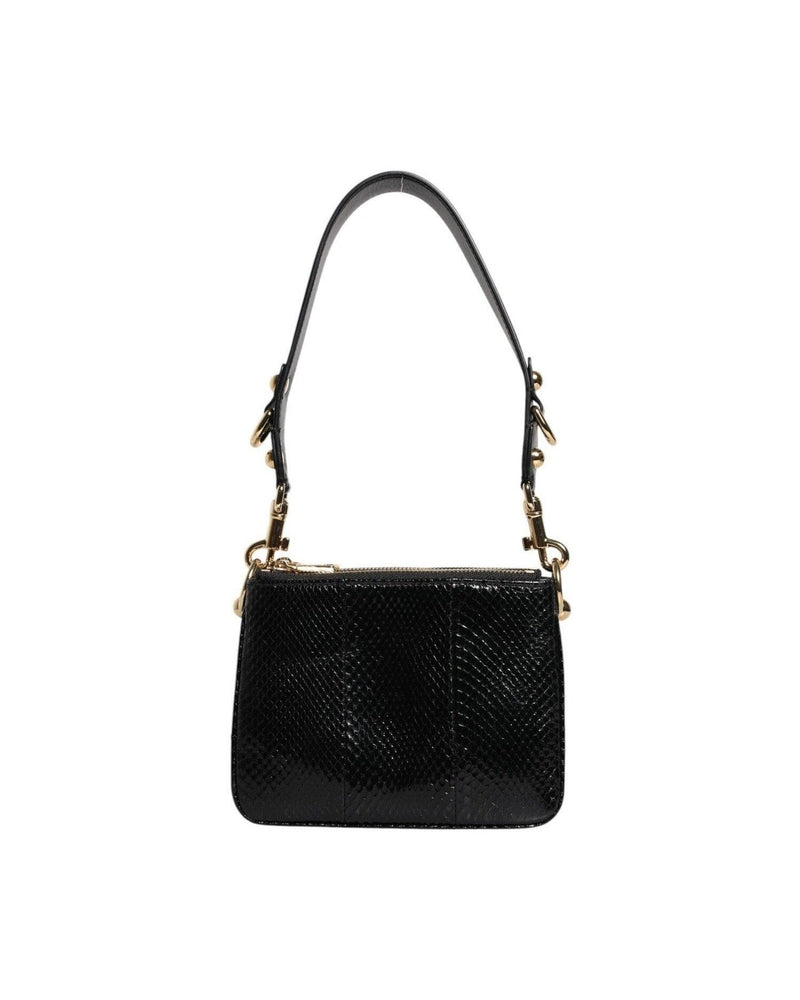 Dolce & Gabbana Black Leather Exotic Shoulder Sling Clutch Bag Glam Steals