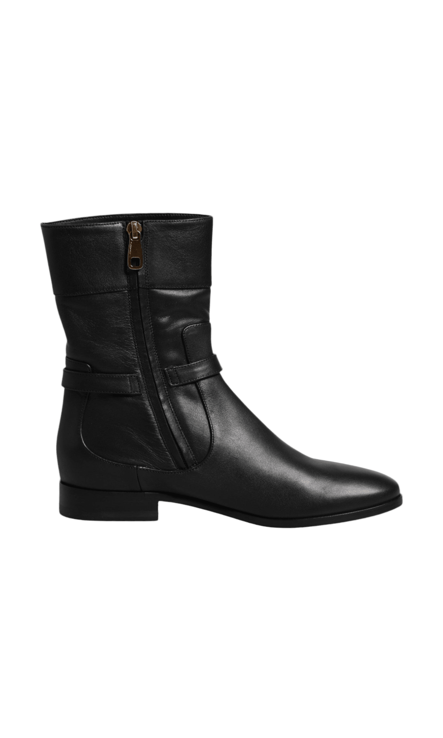 Dolce & Gabbana Black Leather Flats Logo Short Boots Shoes Glam Steals