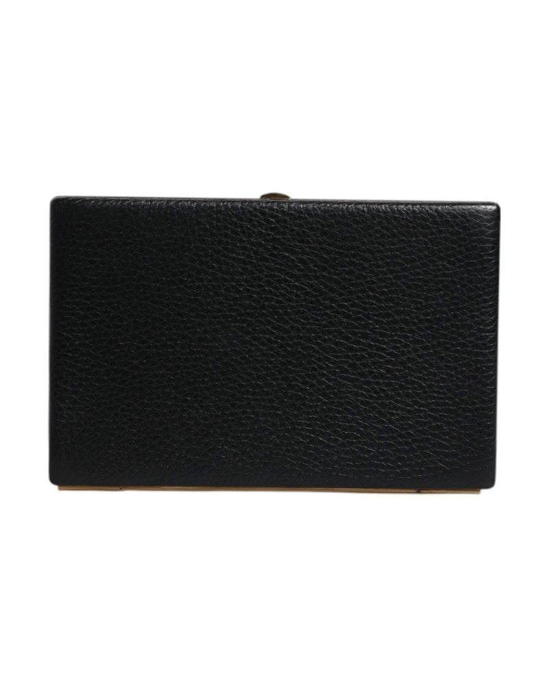 Dolce & Gabbana Black Leather Gold Clutch Bag 