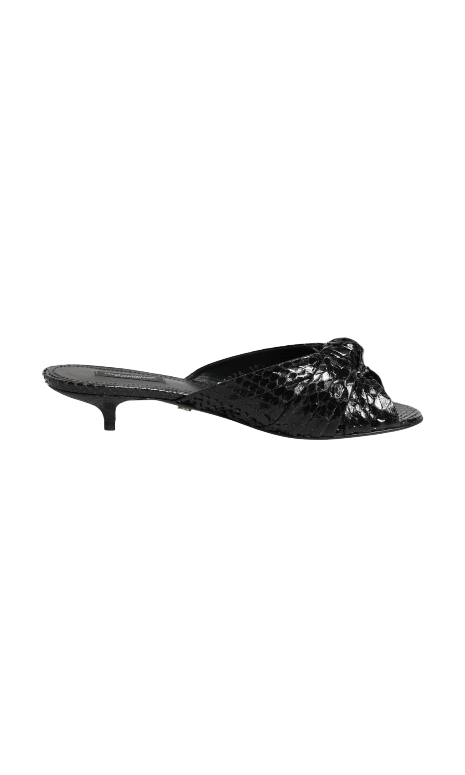 Dolce & Gabbana Black Leather Heels Slides Sandals Shoes Glam Steals