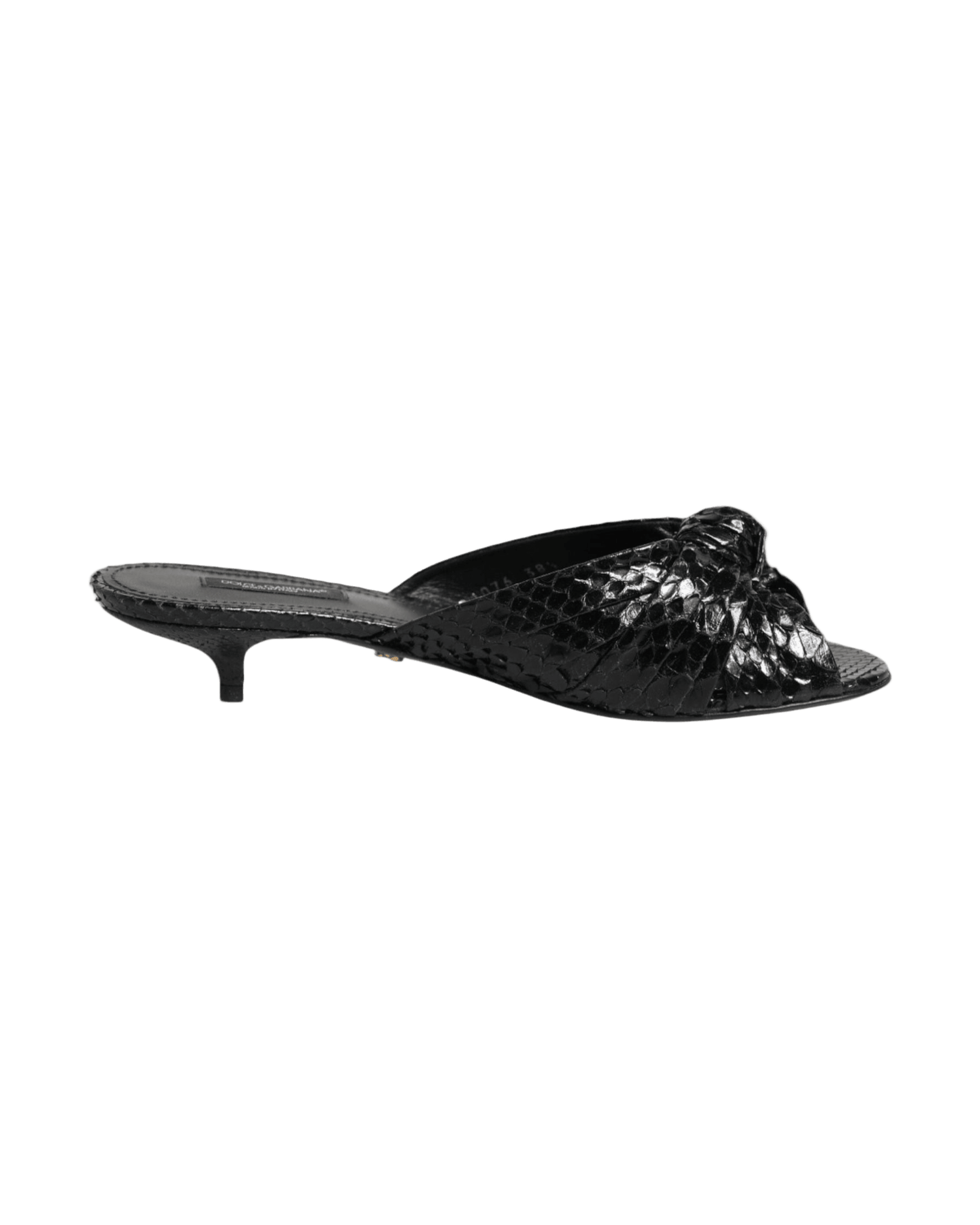 Dolce & Gabbana Black Leather Heels Slides Sandals Shoes Glam Steals