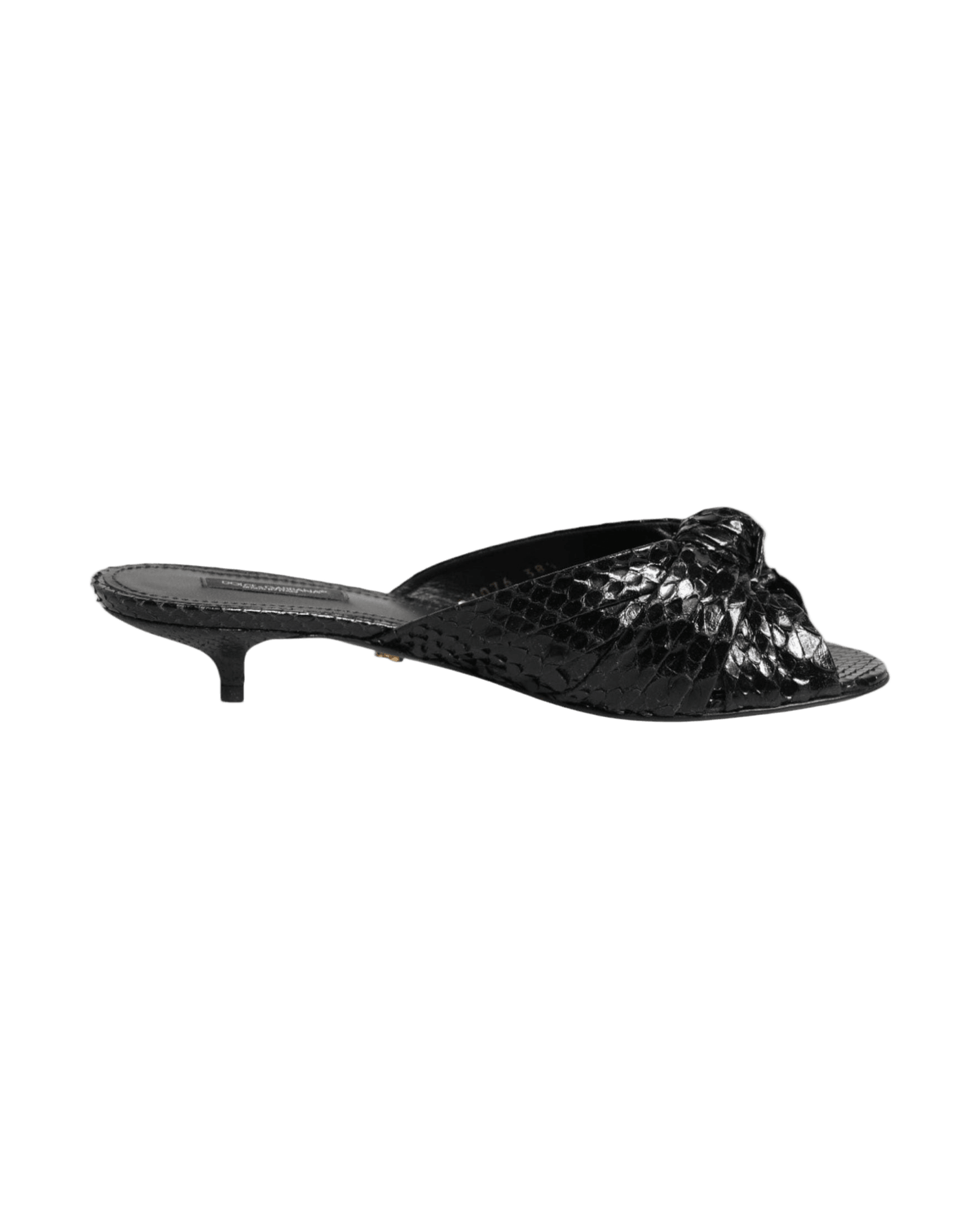 Dolce & Gabbana Black Leather Heels Slides Sandals Shoes Glam Steals