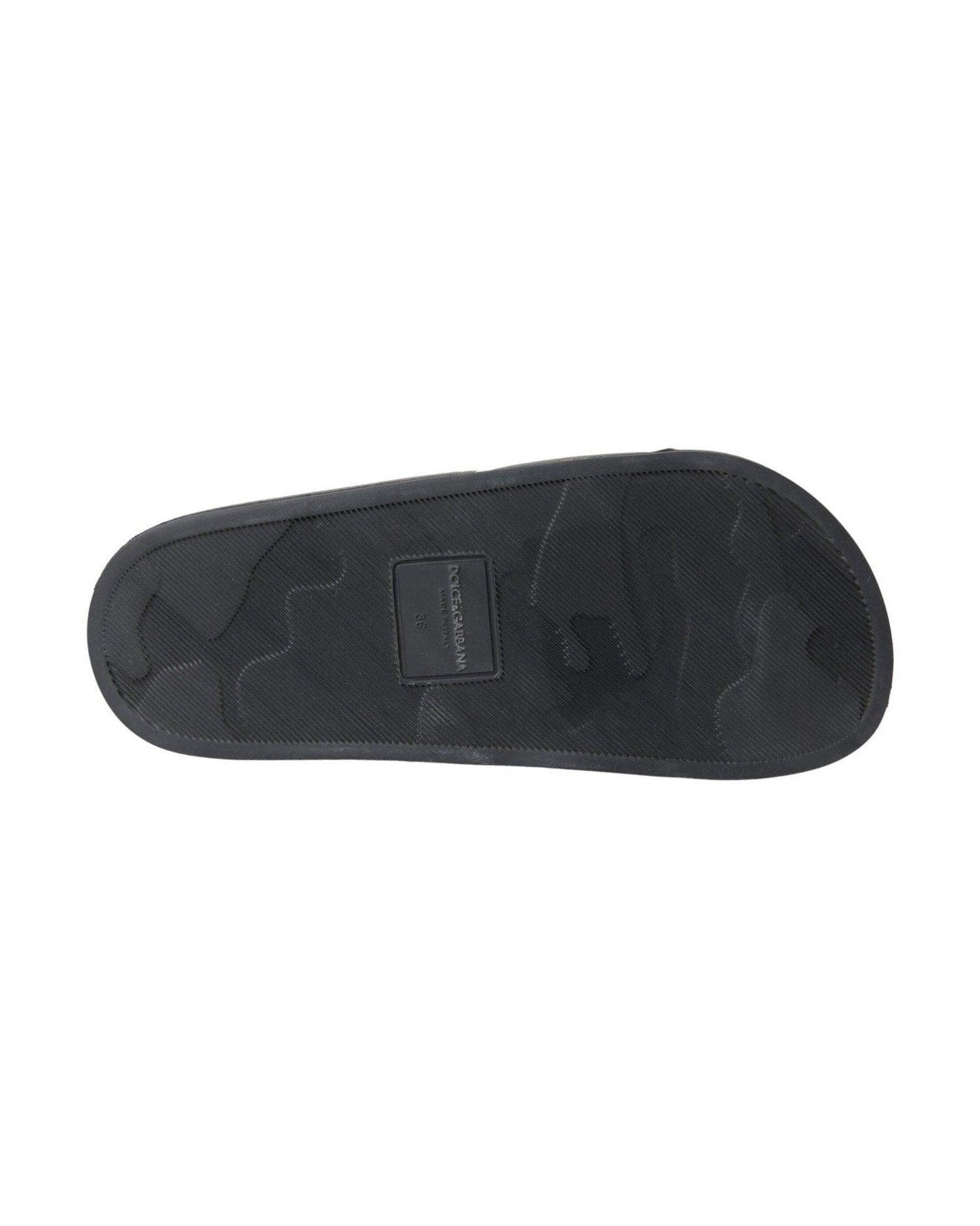 Dolce & Gabbana Black Leather I Love D&G Sandals Slides Shoes Glam Steals