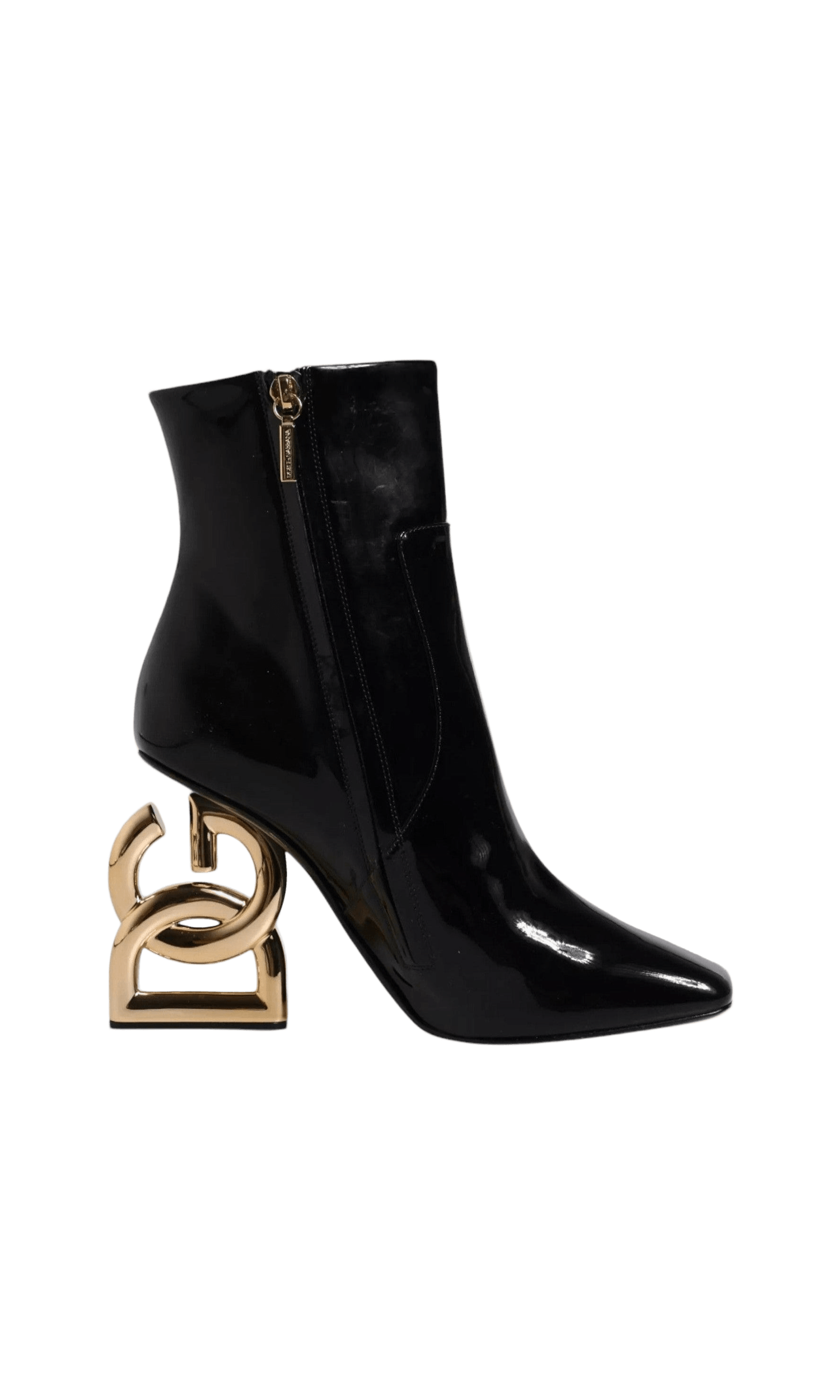 Dolce & Gabbana Black Leather Jackie Mid Calf Boots Shoes Glam Steals