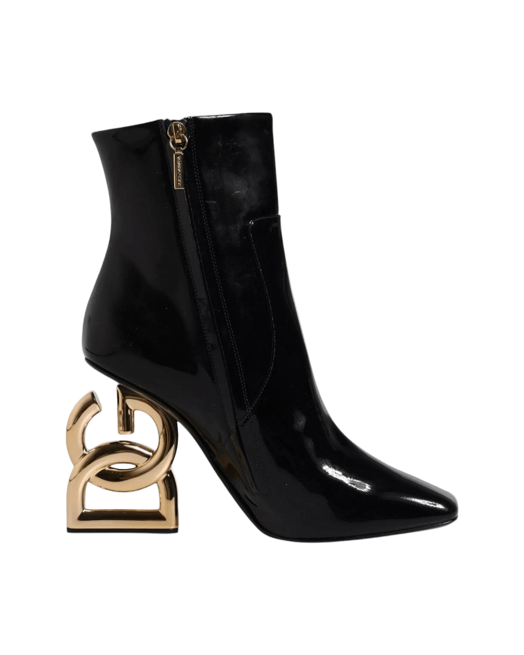 Dolce & Gabbana Black Leather Jackie Mid Calf Boots Shoes Glam Steals