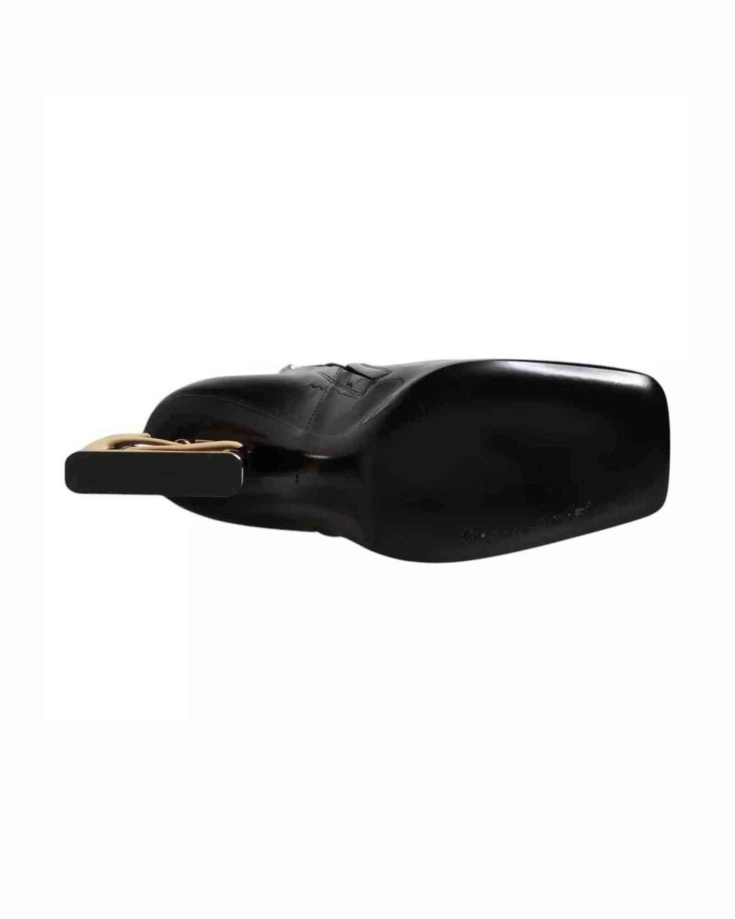 Dolce & Gabbana Black Leather Jackie Mid Calf Boots Shoes Glam Steals
