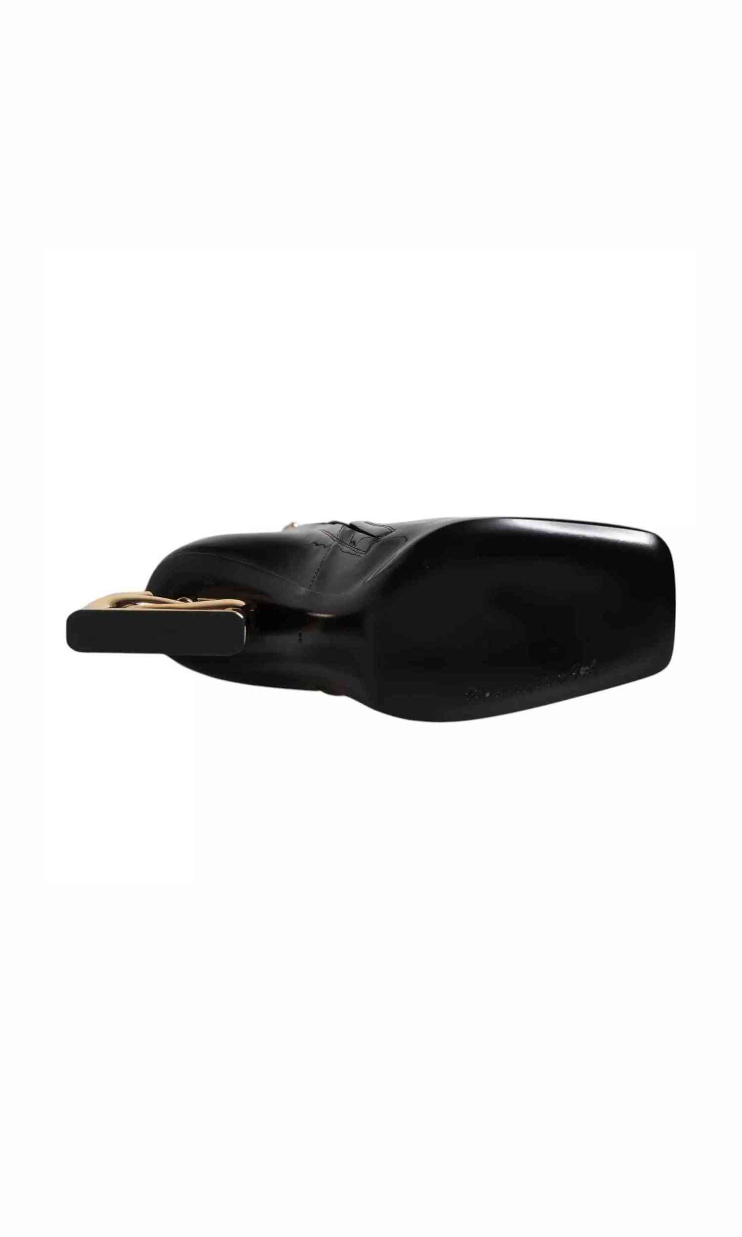 Dolce & Gabbana Black Leather Jackie Mid Calf Boots Shoes Glam Steals