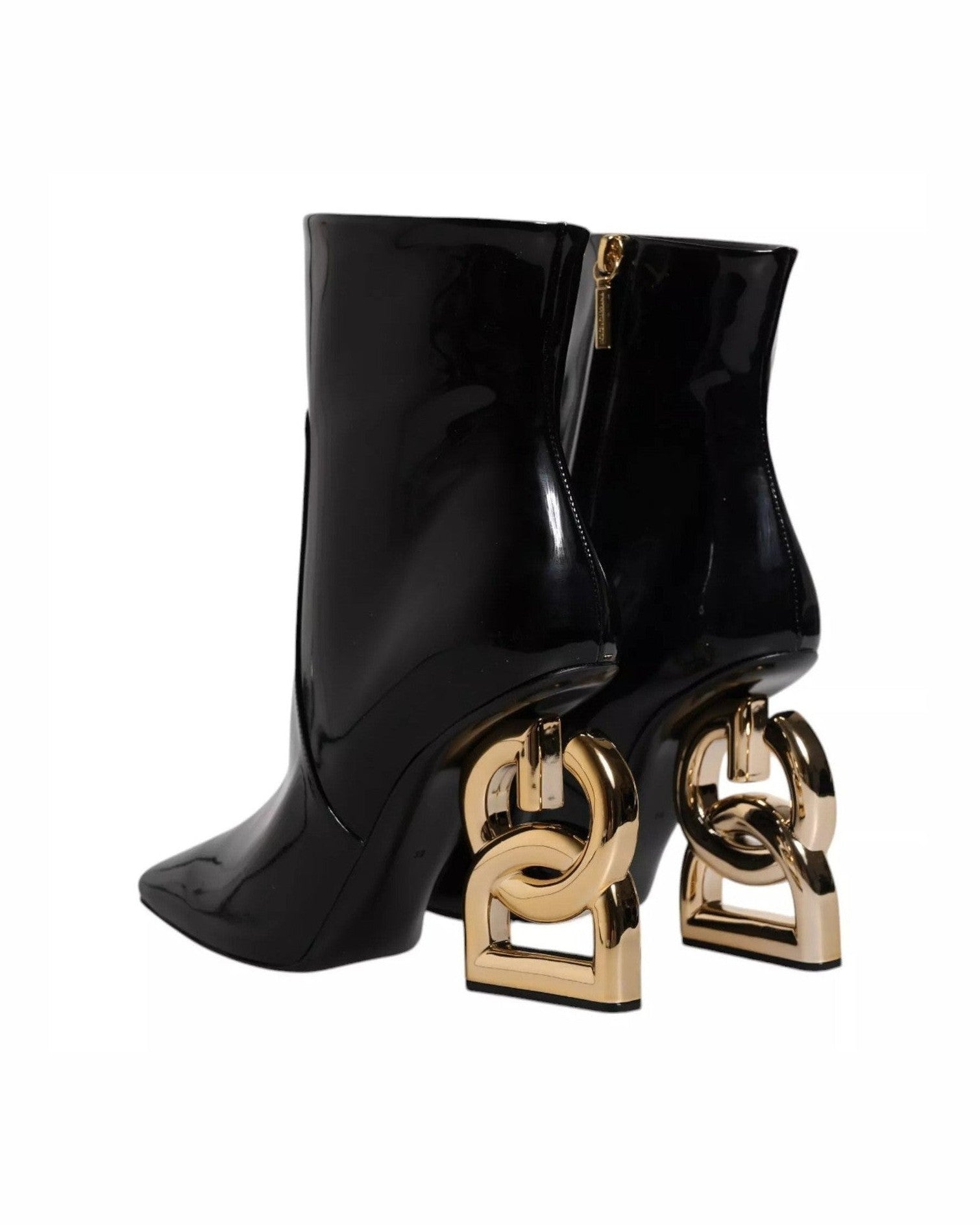 Dolce & Gabbana Black Leather Jackie Mid Calf Boots Shoes Glam Steals