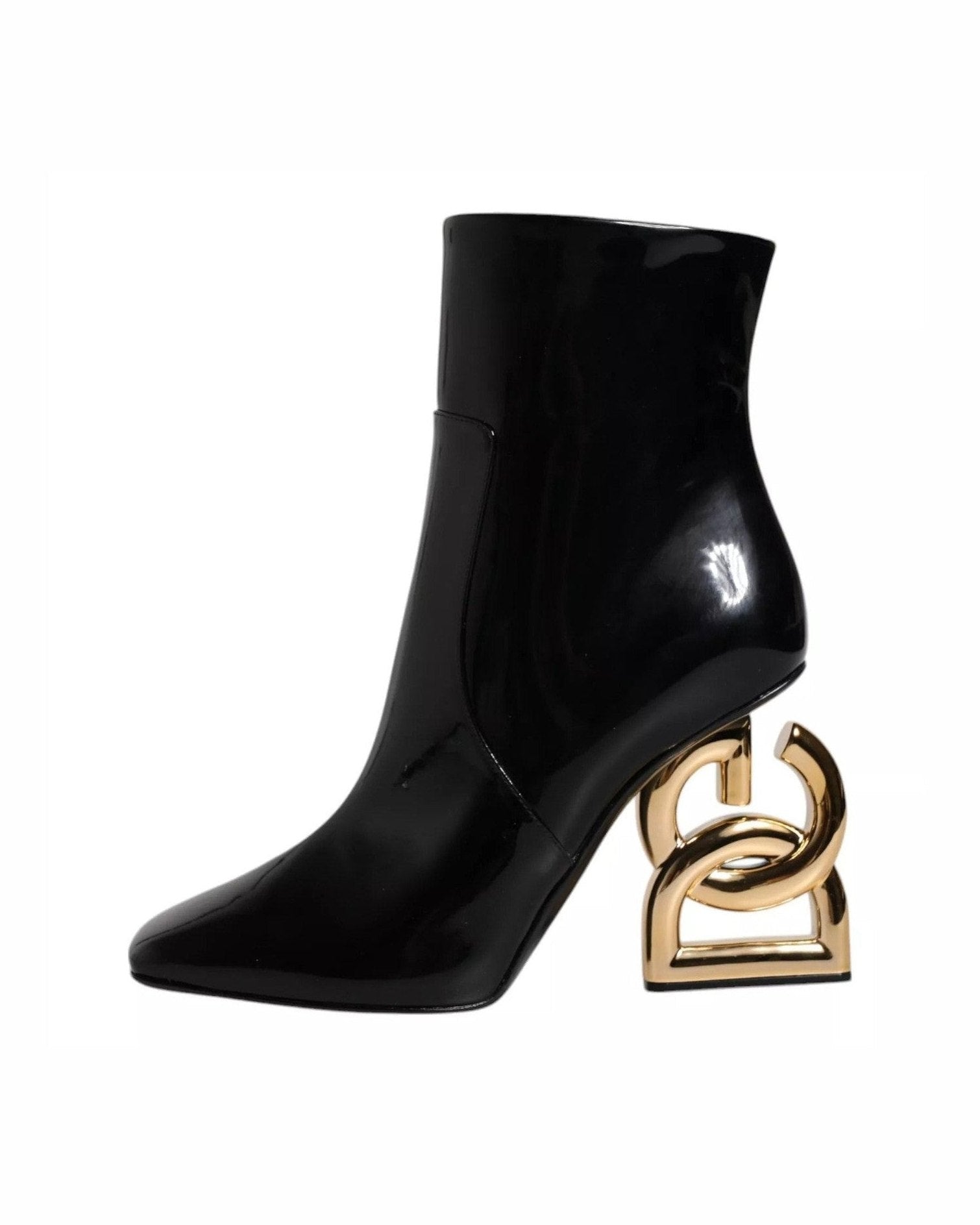Dolce & Gabbana Black Leather Jackie Mid Calf Boots Shoes Glam Steals