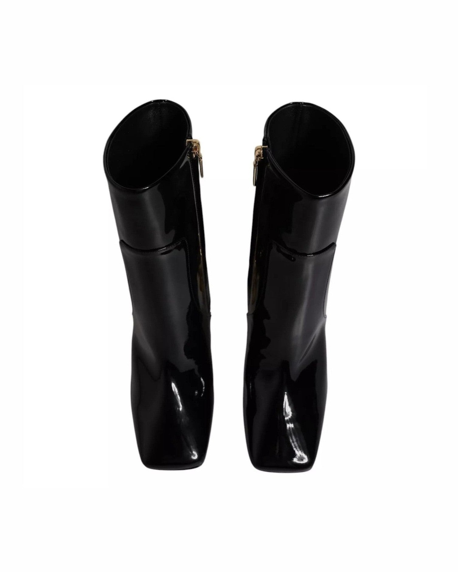 Dolce & Gabbana Black Leather Jackie Mid Calf Boots Shoes Glam Steals