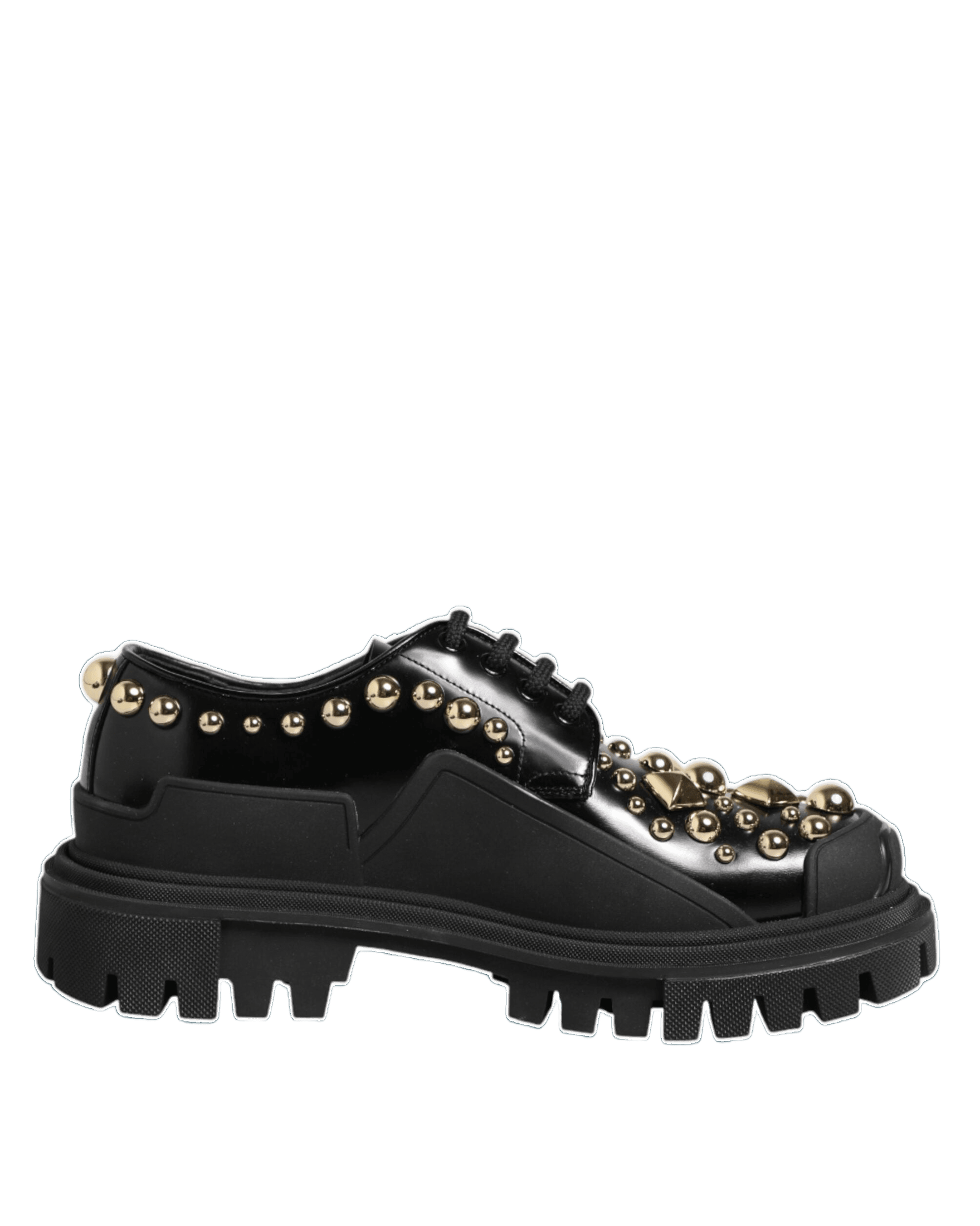 Dolce & Gabbana Black Leather Jeweled Crystals Derby Shoes Glam Steals
