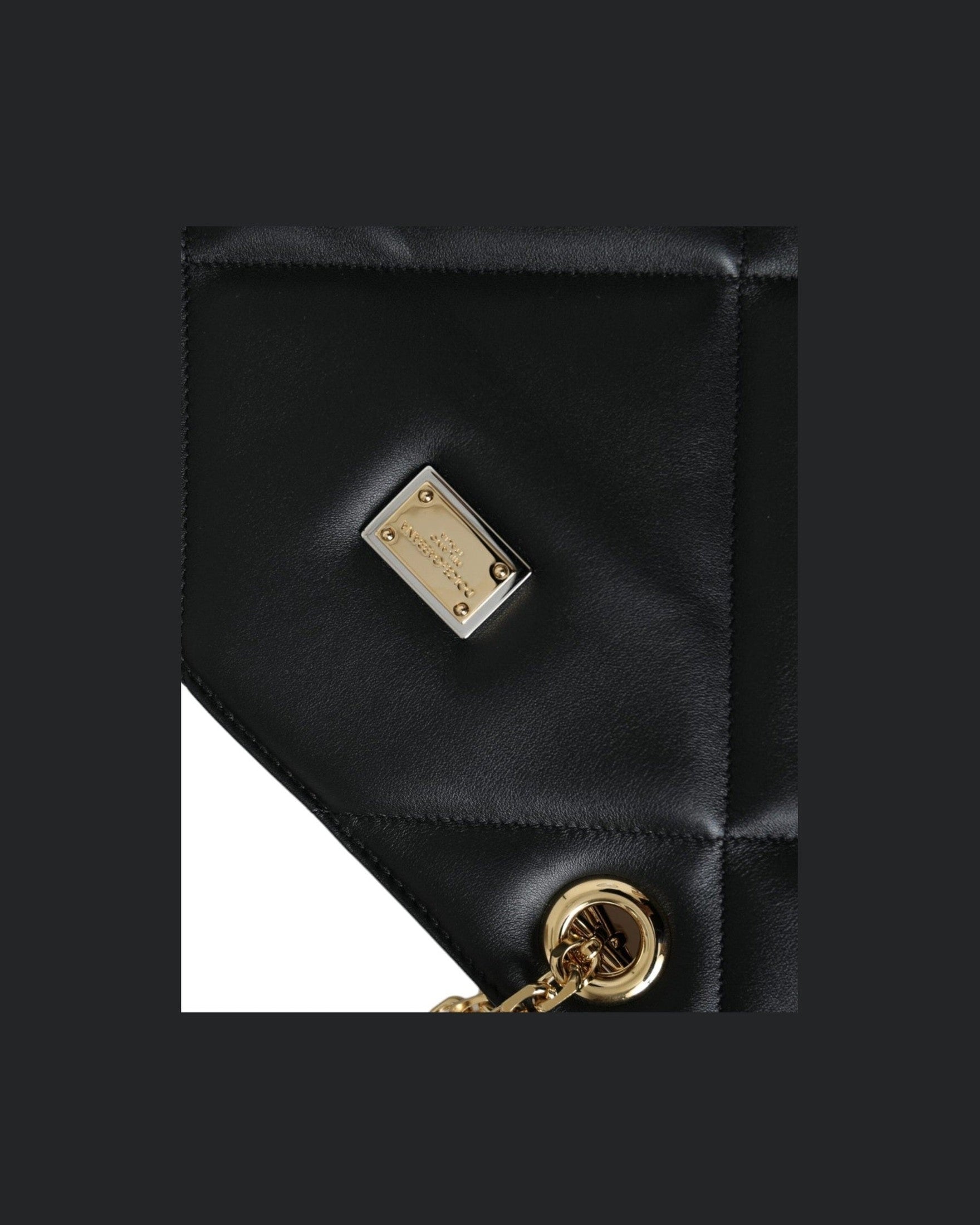 Dolce & Gabbana Leather Jungle Quilted Shopping Tote Black Bag Glam Steals