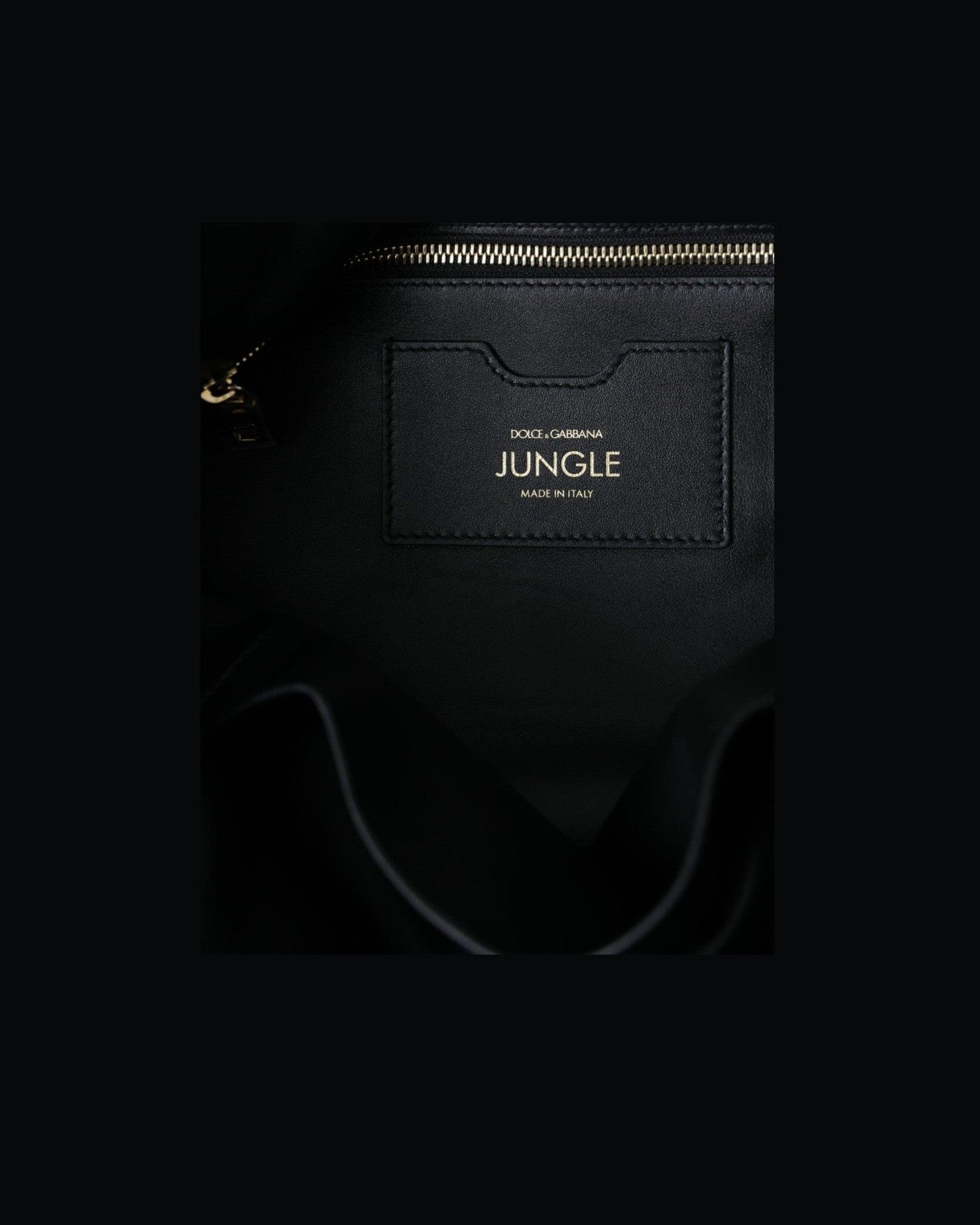 Dolce & Gabbana Leather Jungle Quilted Shopping Tote Black Bag Glam Steals