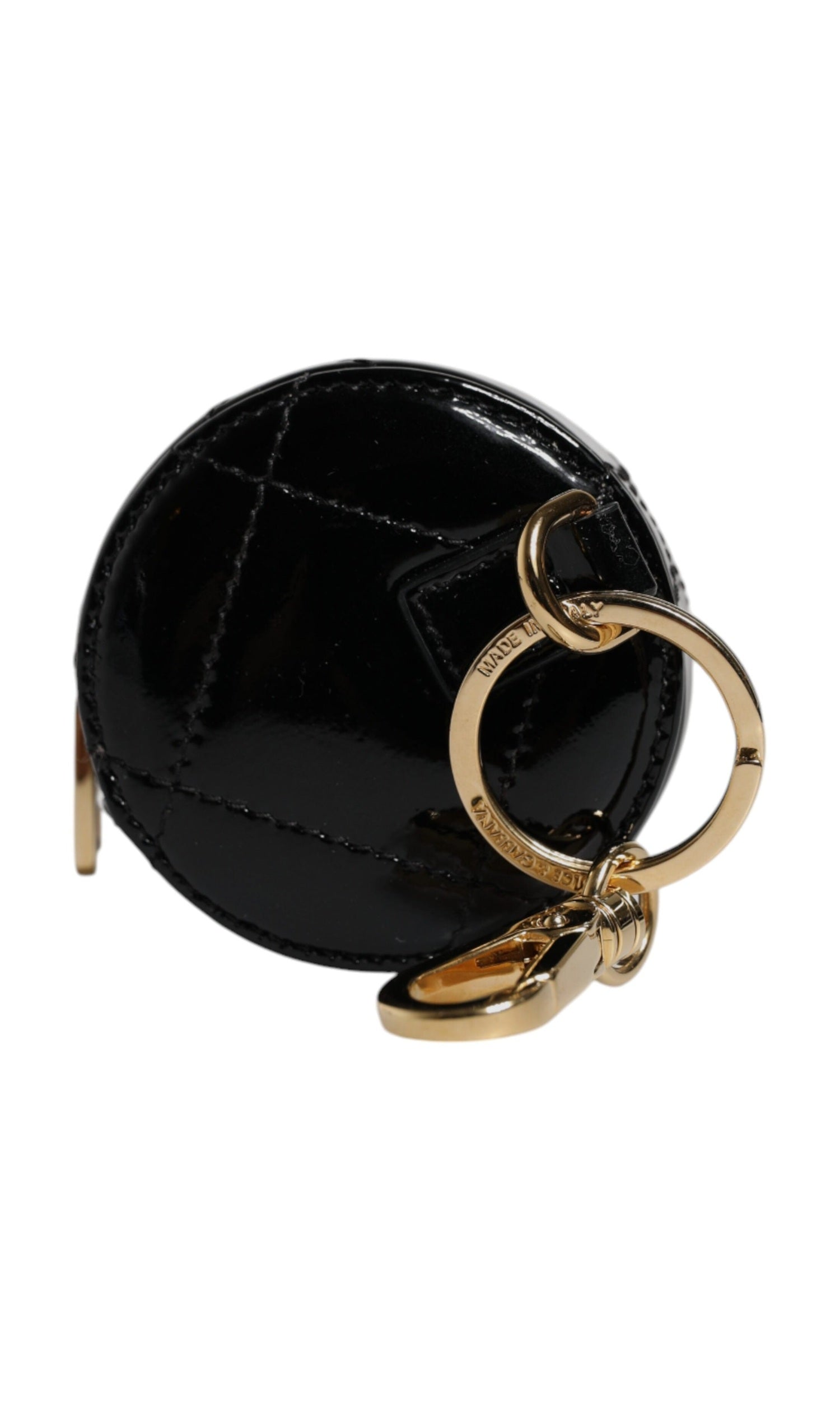 Dolce & Gabbana Black Leather Lamb Dg Crystal Round Coin Purse Wallet Glam Steals