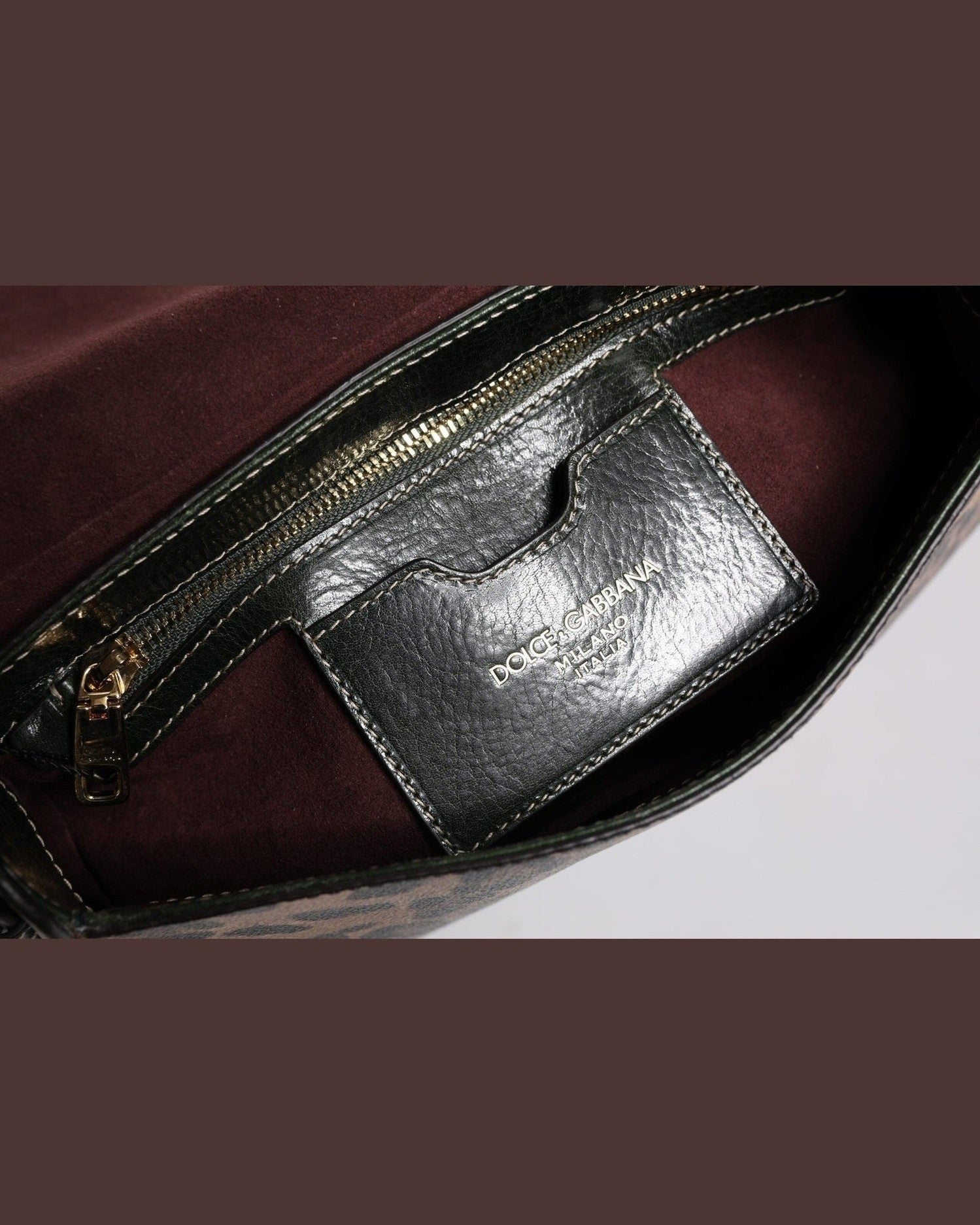 Dolce & Gabbana Black Leather Brown Leopard Shoulder Strap Bag Glam Steals