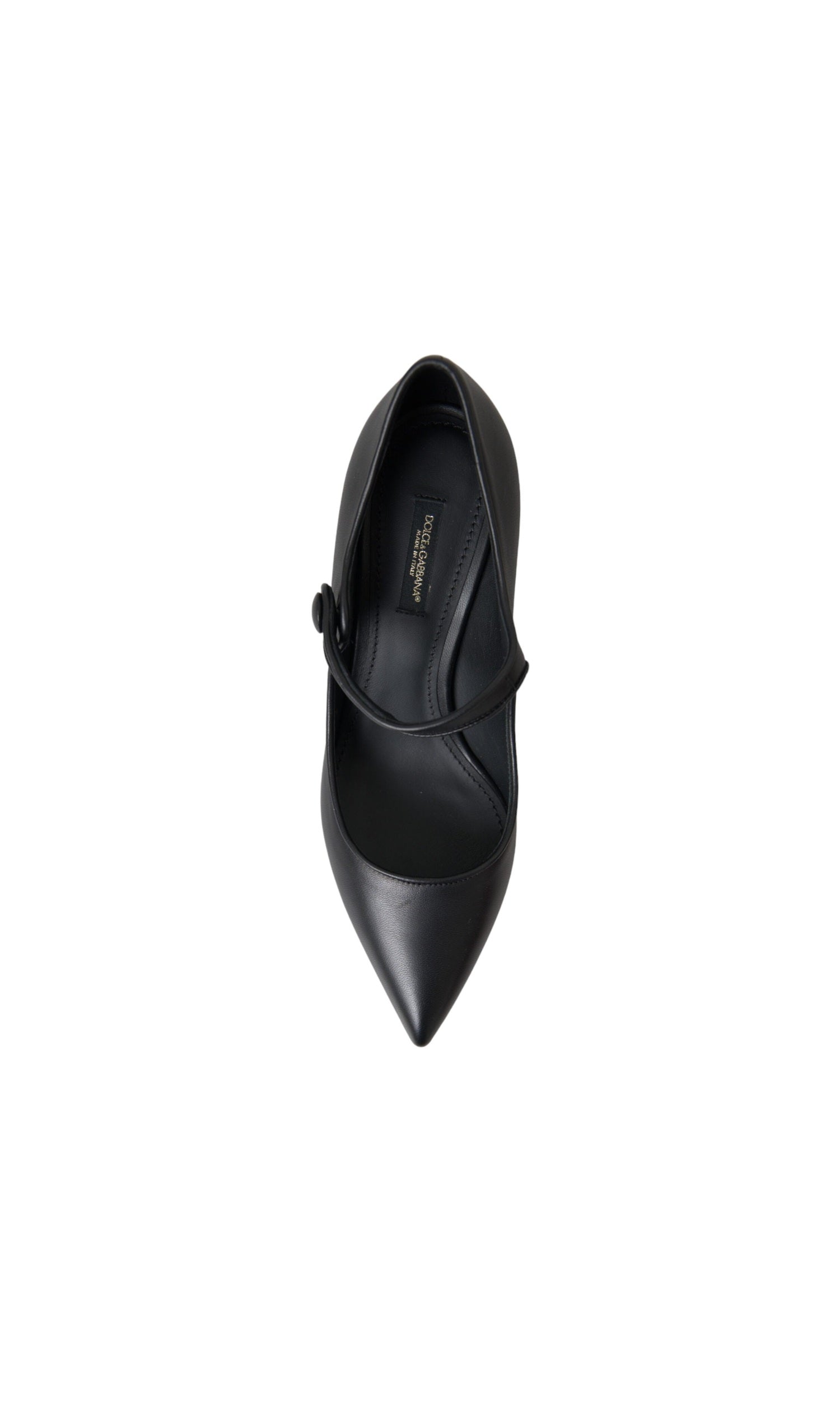 Dolce & Gabbana Black Leather Logo Heels Mary Janes Pumps Shoes Glam Steals