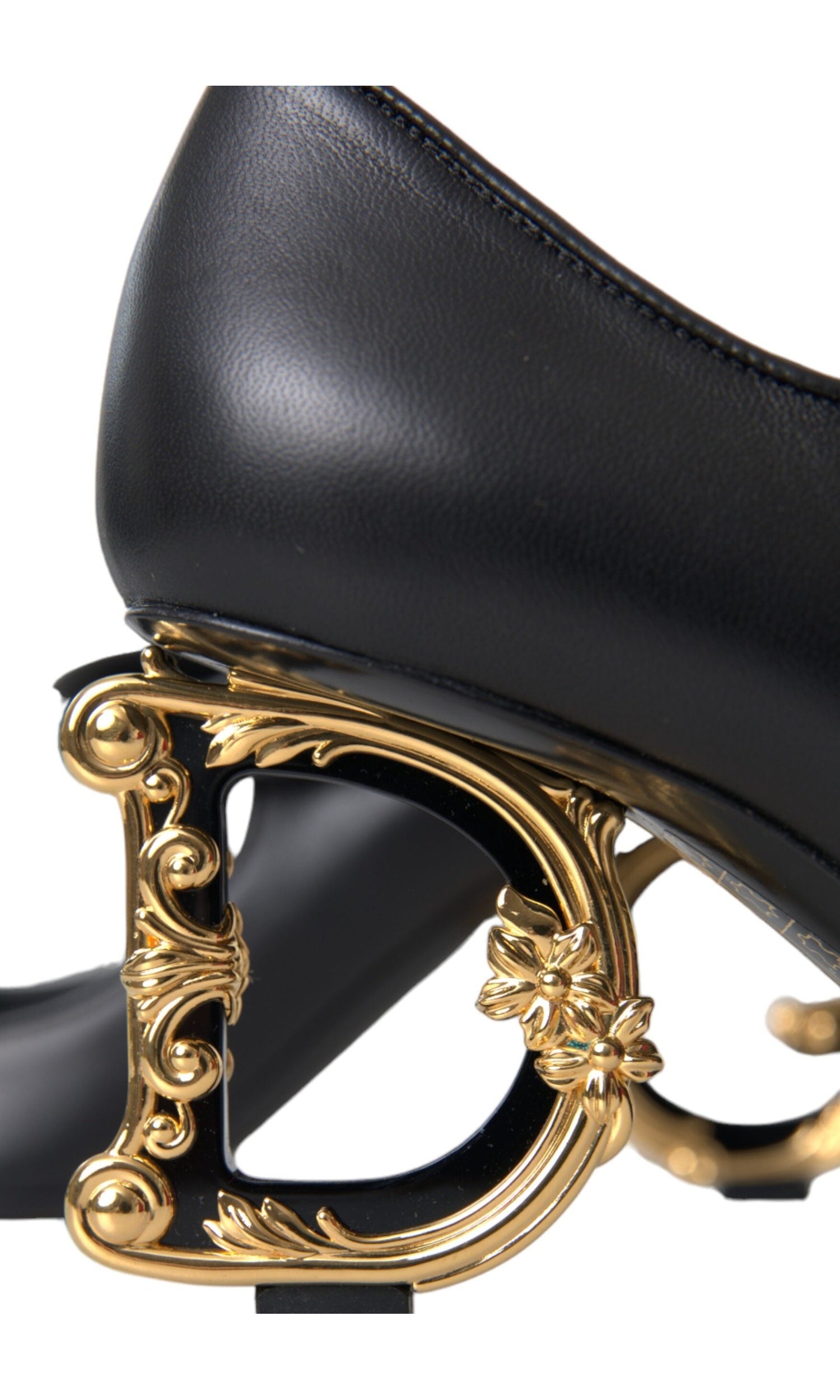 Dolce & Gabbana Black Leather Logo Heels Mary Janes Pumps Shoes Glam Steals