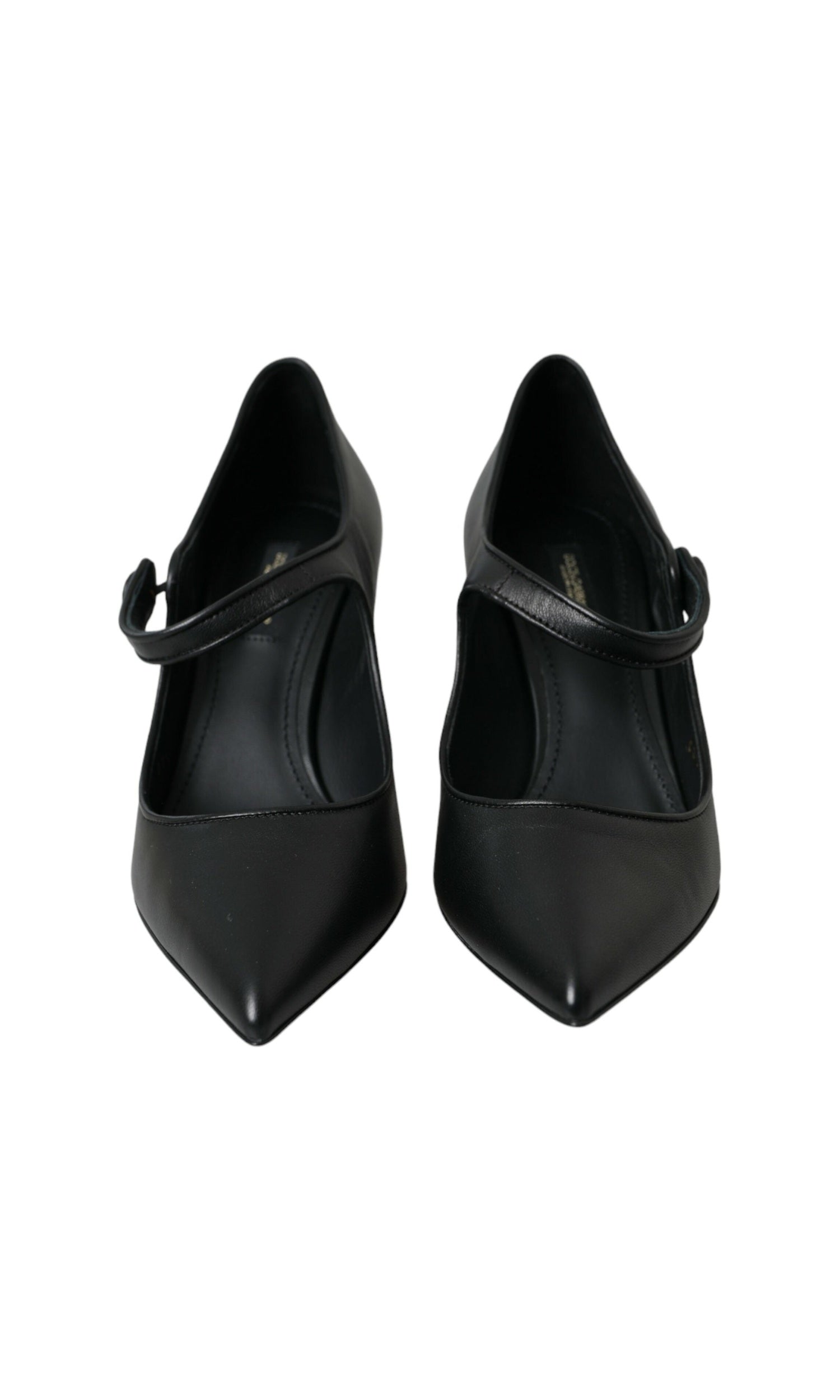 Dolce & Gabbana Black Leather Logo Heels Mary Janes Pumps Shoes Glam Steals
