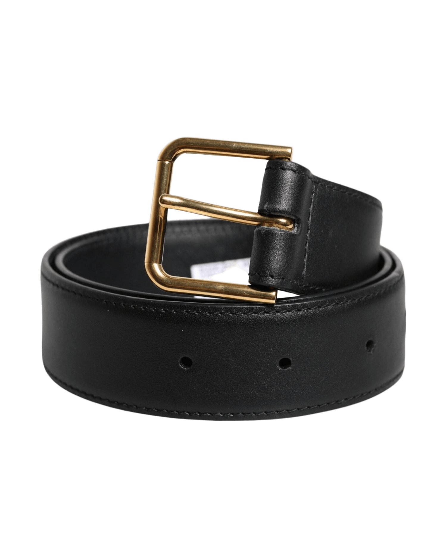 Dolce & Gabbana Black Leather Metal Buckle Classic Belt Glam Steals