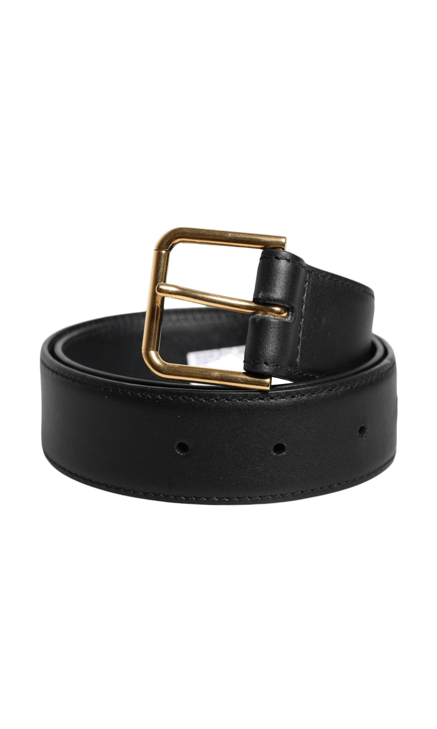Dolce & Gabbana Black Leather Metal Buckle Classic Belt Glam Steals