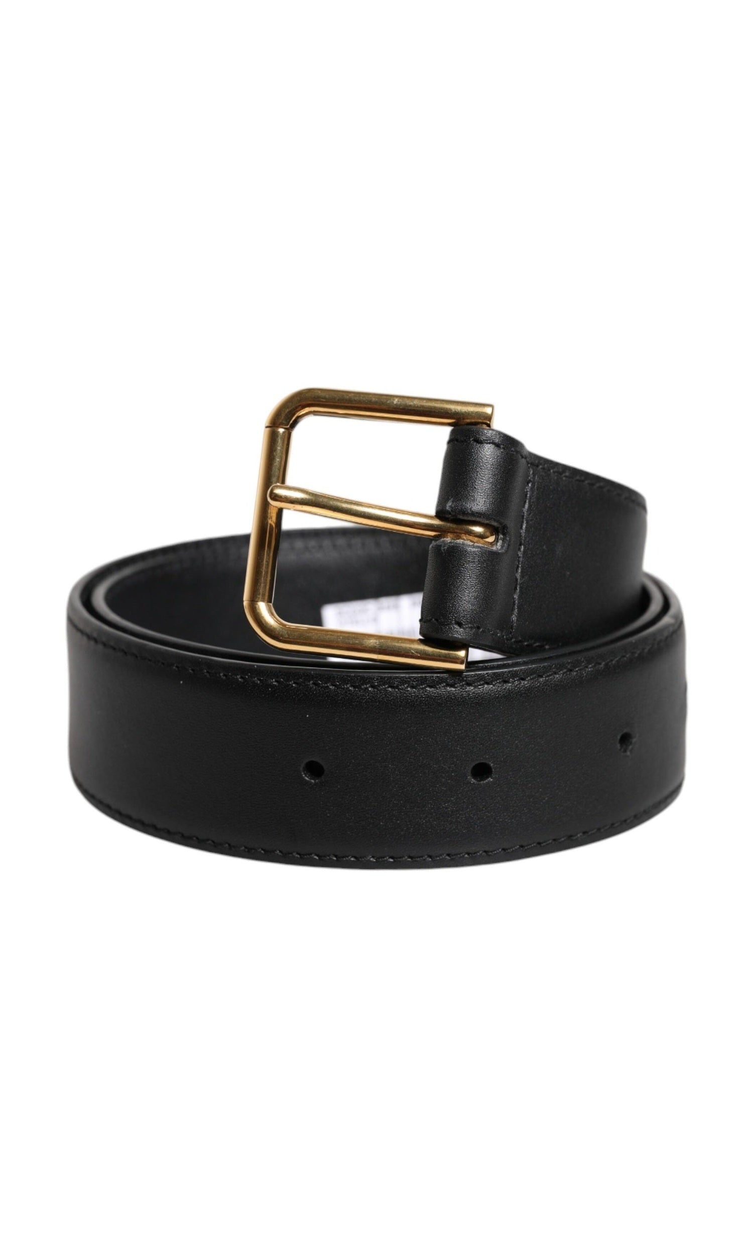 Dolce & Gabbana Black Leather Metal Buckle Classic Belt Glam Steals
