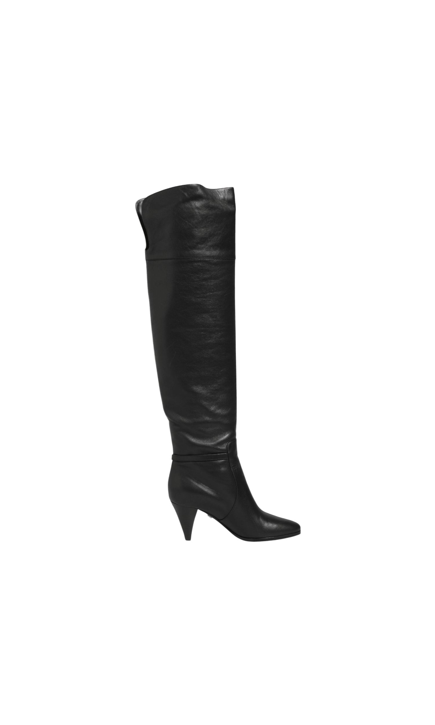 Dolce & Gabbana Black Leather Over The Knee Dg Boots Shoes Glam Steals