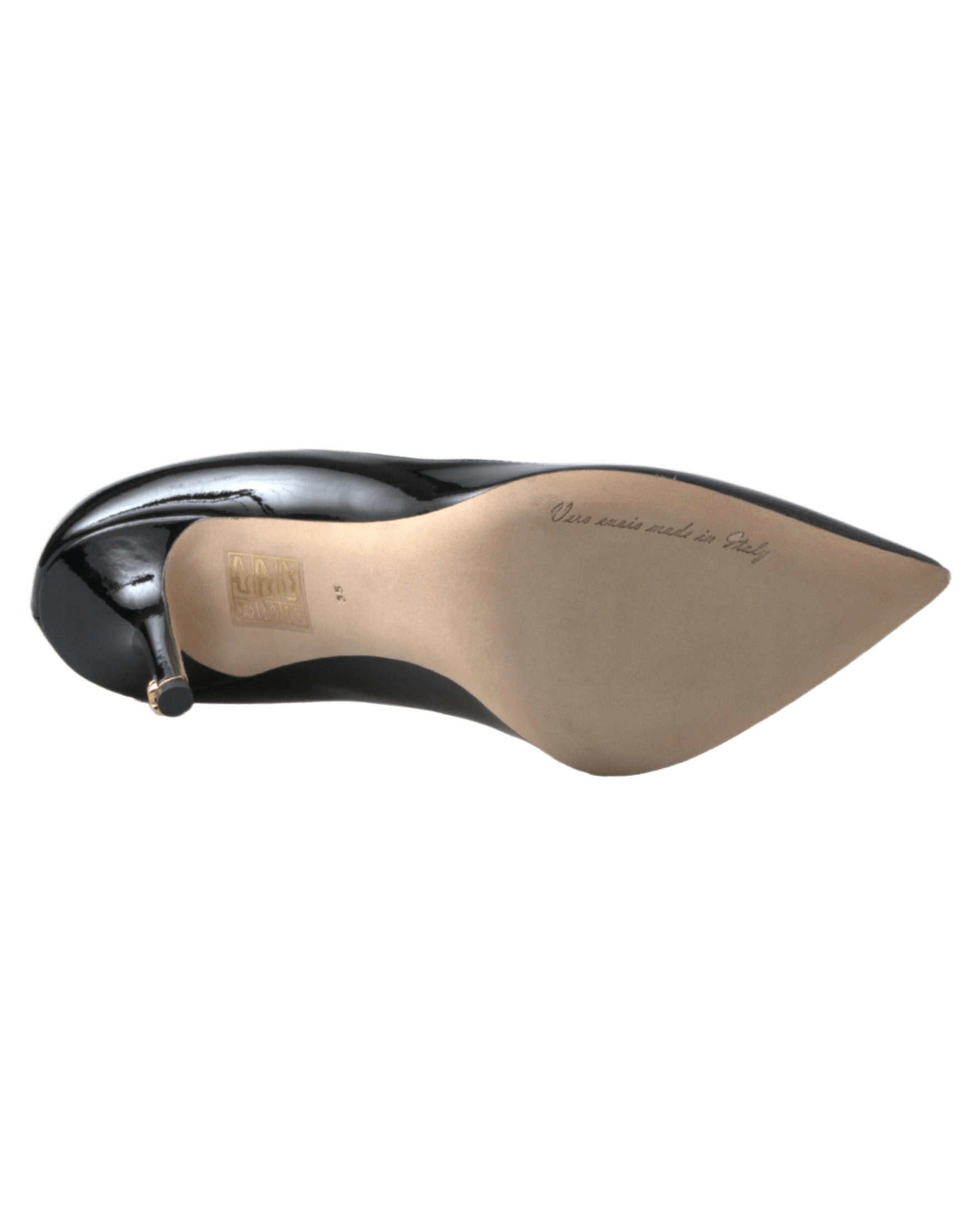 Dolce & Gabbana Black Leather Patent High Heels Pumps Shoes Glam Steals