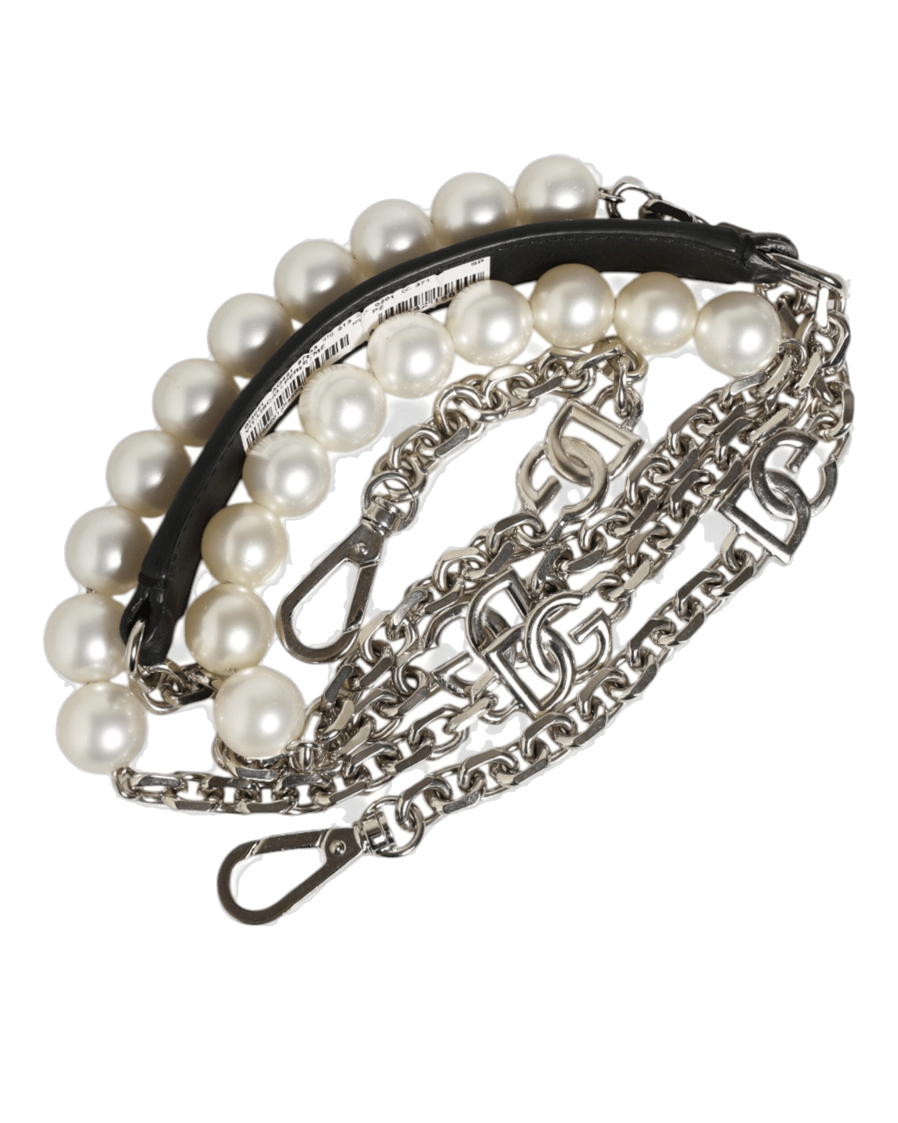Dolce & Black Gabbana Leather Pearl Chain Bag Accessory Shoulder Strap Glam Steals