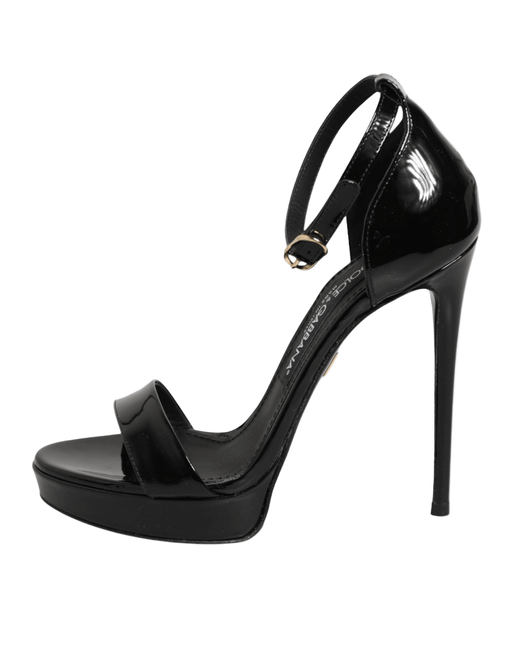 Dolce & Gabbana Black Leather Platform Keira Sandals Shoes Glam Steals