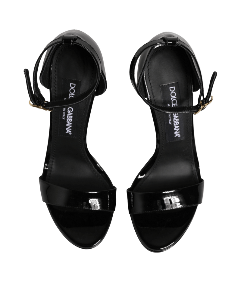 Dolce & Gabbana Black Leather Platform Keira Sandals Shoes Glam Steals