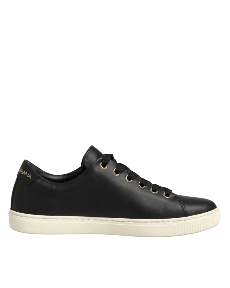 Dolce & Gabbana Black Leather Sacred Heart Sneakers Shoes Glam Steals