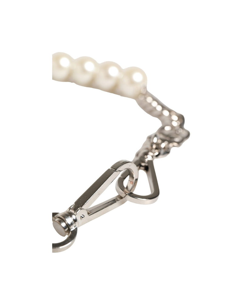 Dolce & Gabbana Black Leather Silver Chain Bag Accessory Shoulder Strap Glam Steals