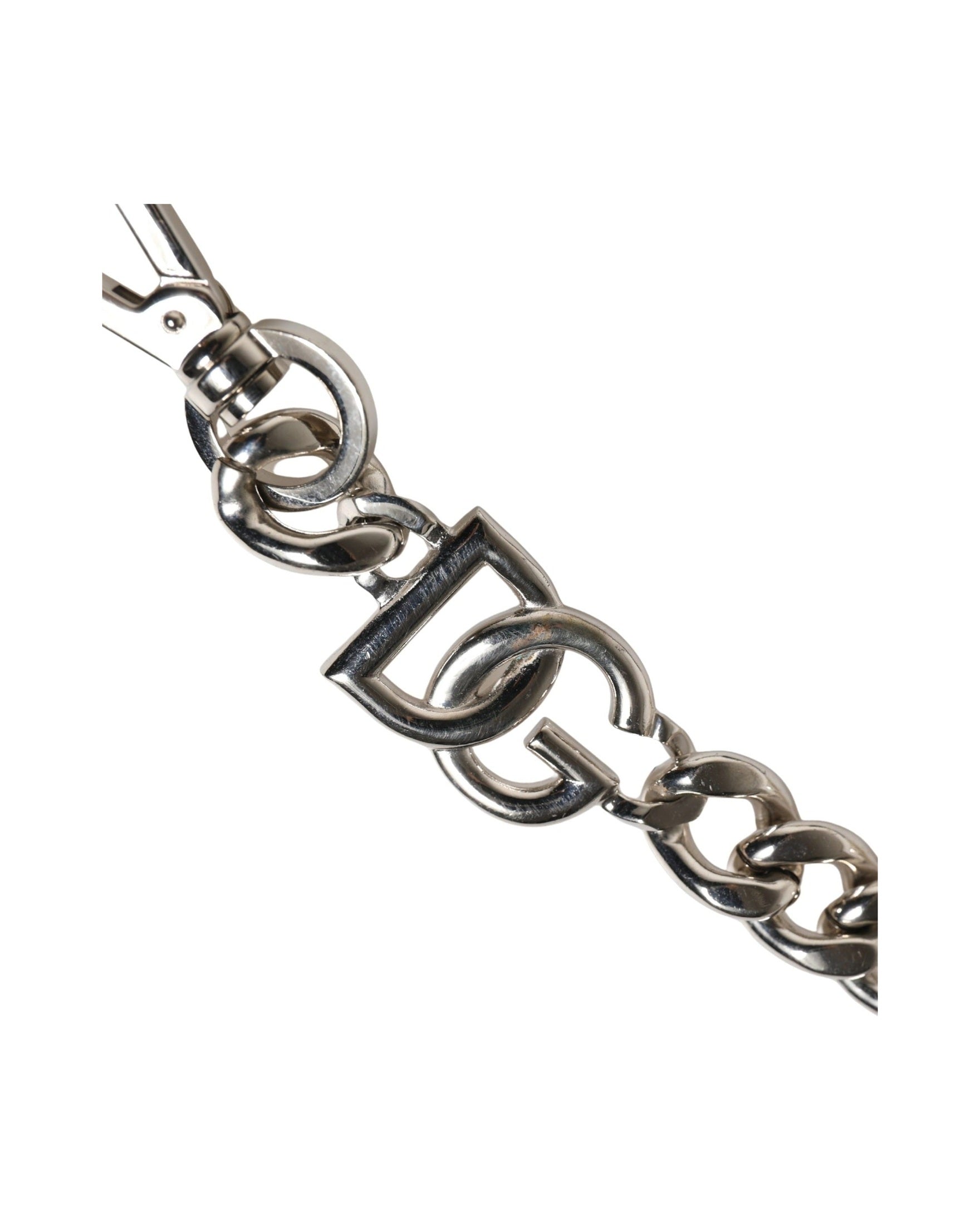 Dolce & Gabbana Black Leather Silver Chain Bag Accessory Shoulder Strap Glam Steals