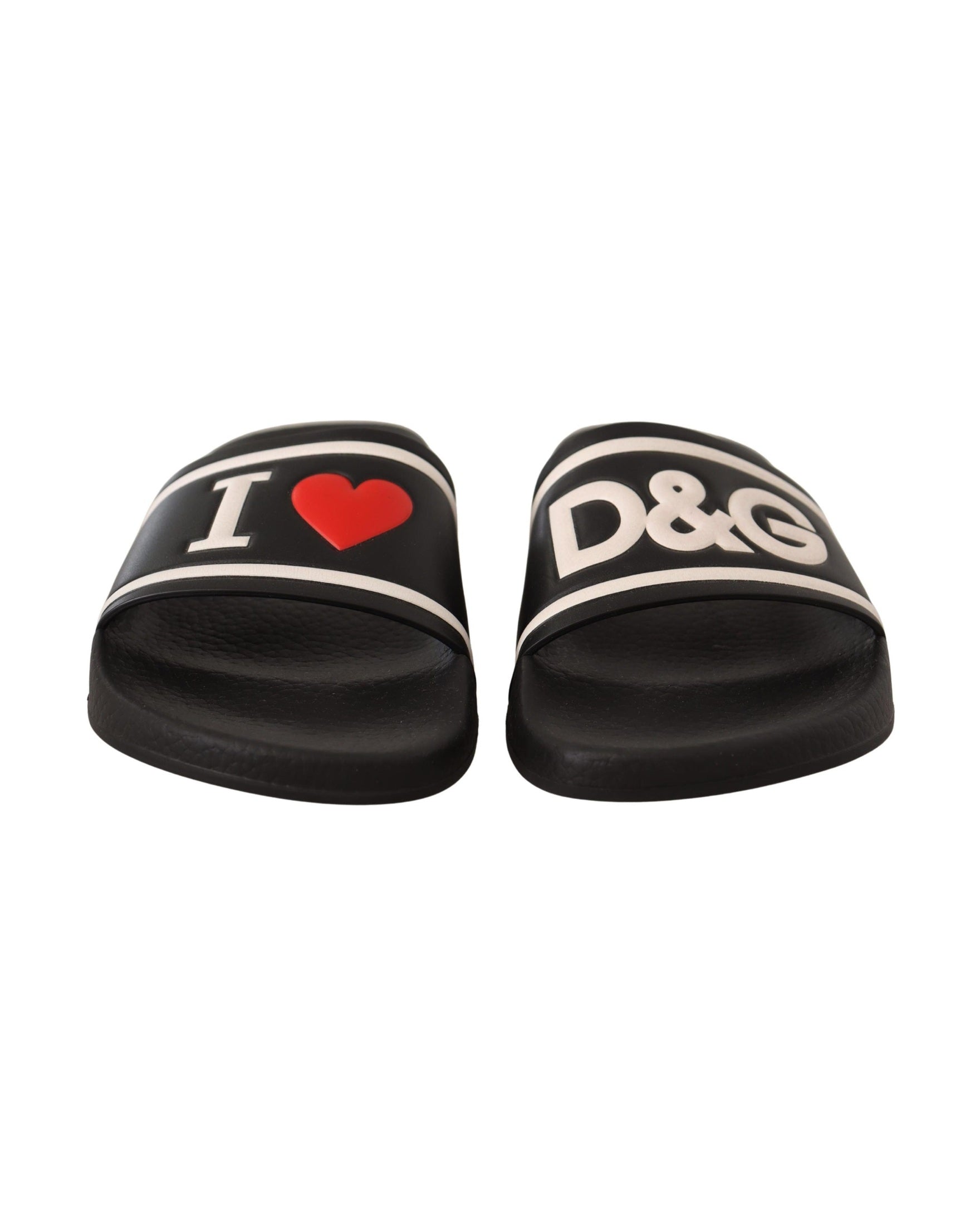 Dolce & Gabbana Black Leather Slides Sandals Glam Steals