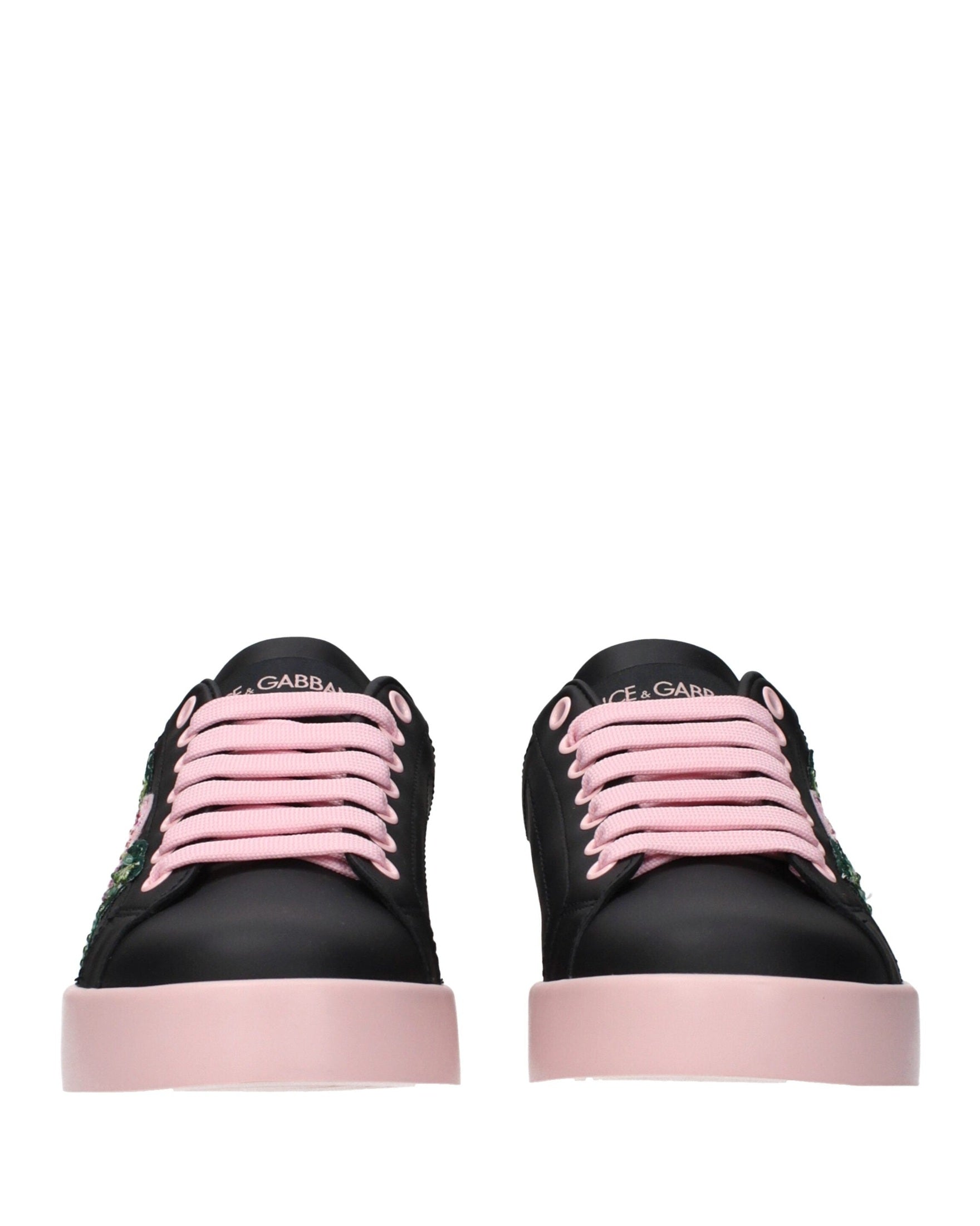 Dolce & Gabbana Black Leather Sneakers Glam Steals