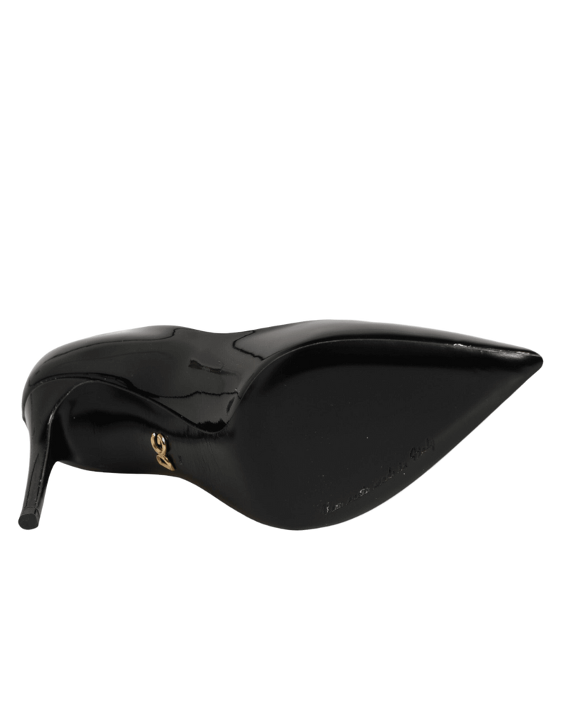 Dolce & Gabbana Black Leather Stiletto Heels Pumps Shoes Glam Steals