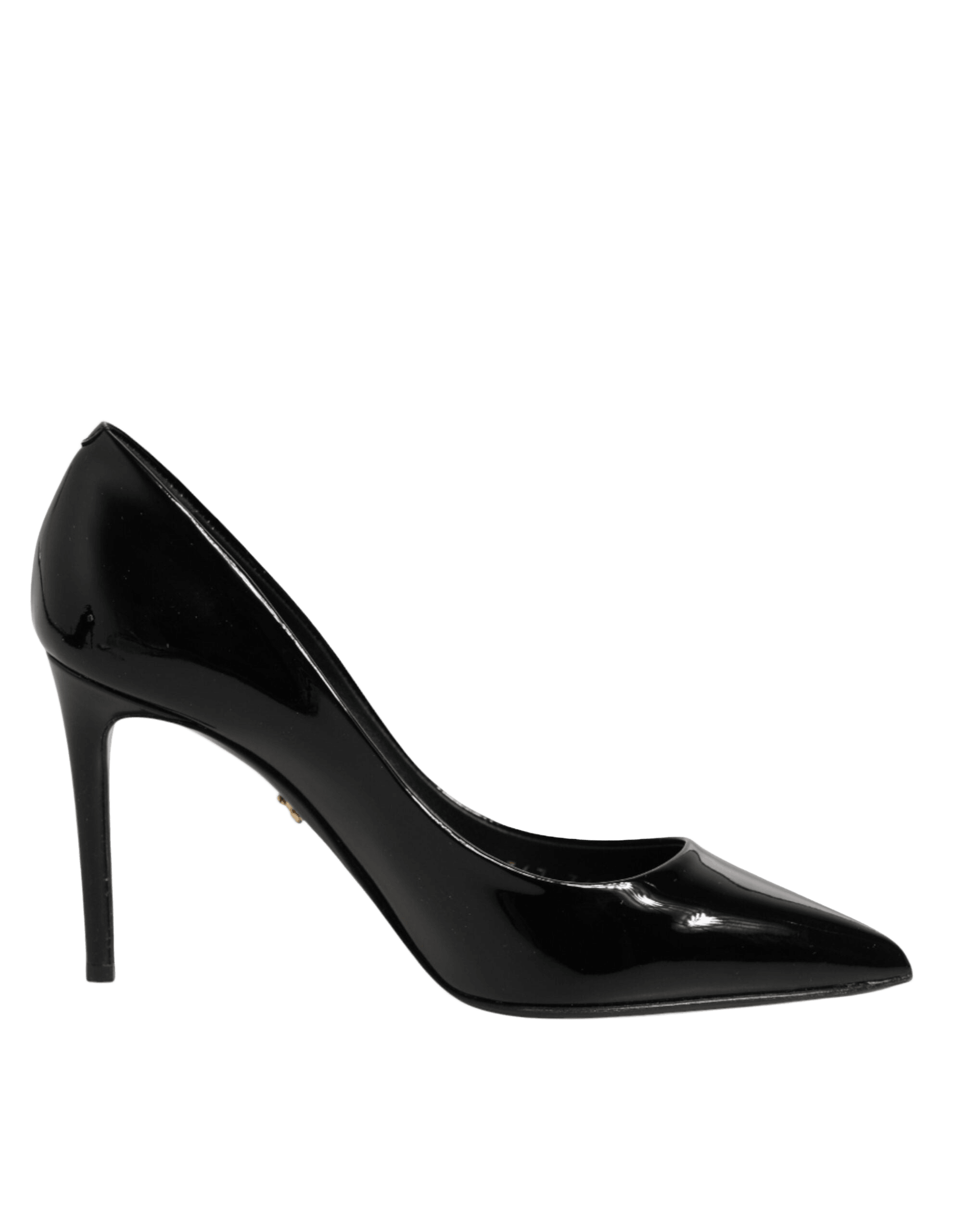 Dolce & Gabbana Black Leather Stiletto Heels Pumps Shoes Glam Steals