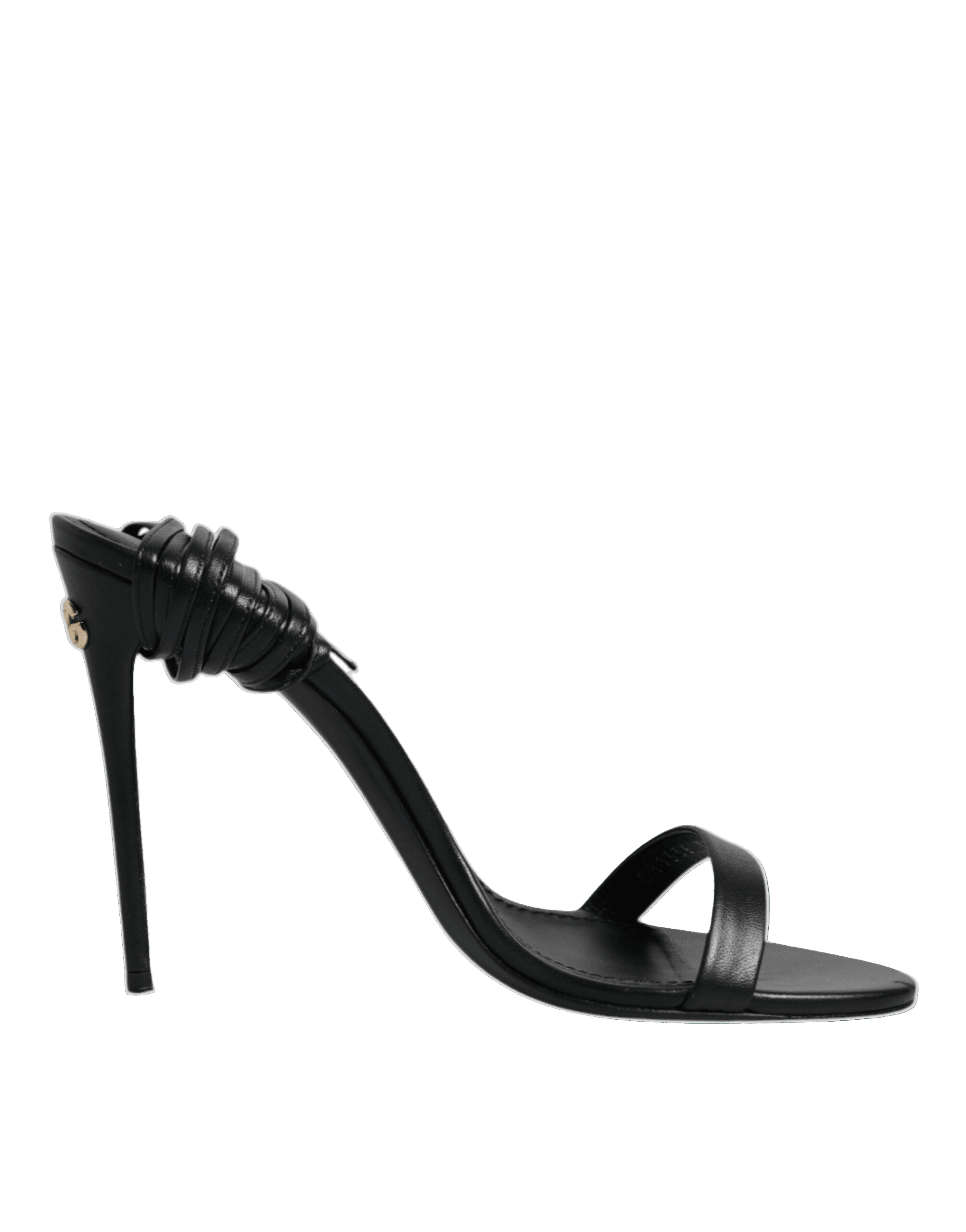 Dolce & Gabbana Black Leather Stiletto Heels Sandals Shoes Glam Steals