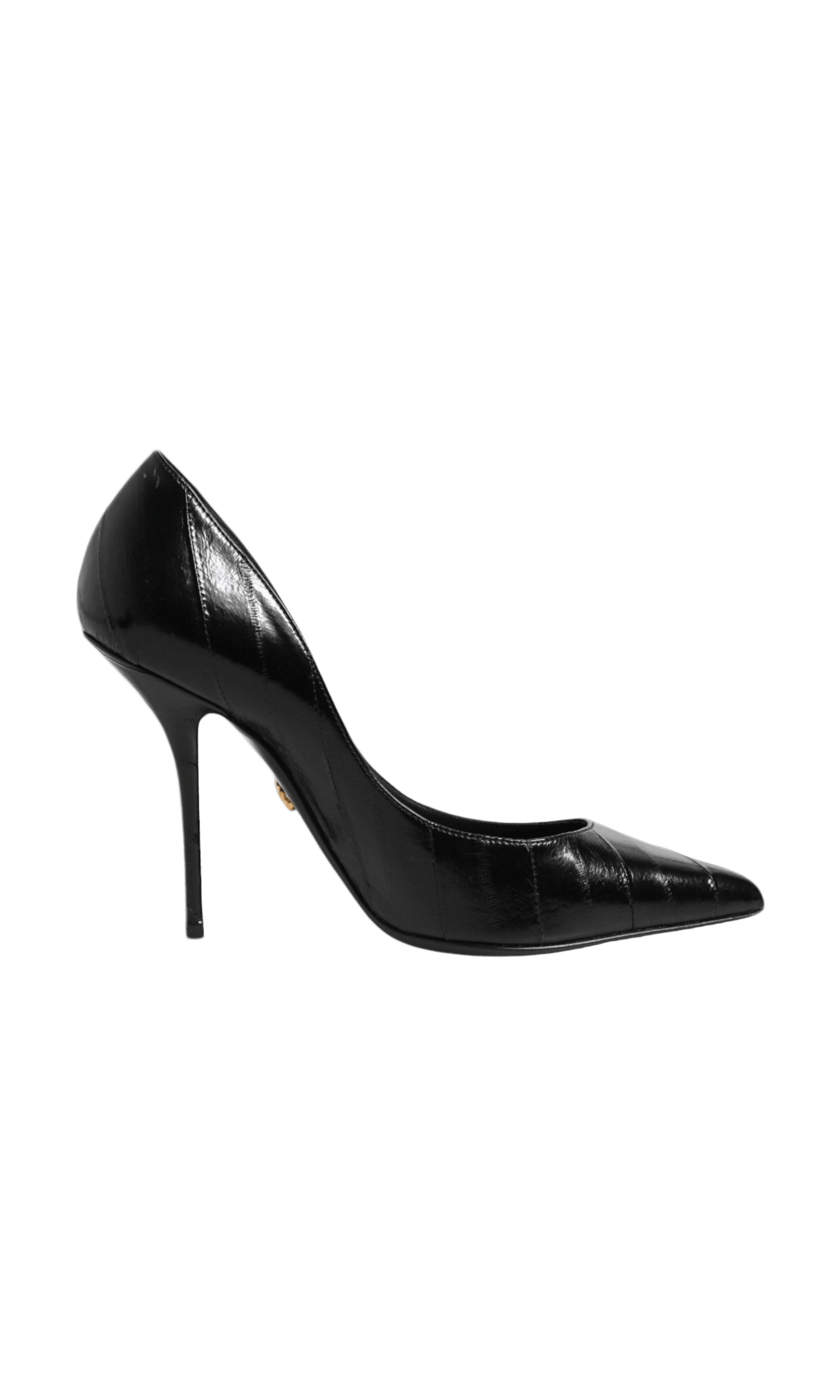 Dolce & Gabbana Black Leather Stiletto High Heels Pumps Shoes Glam Steals