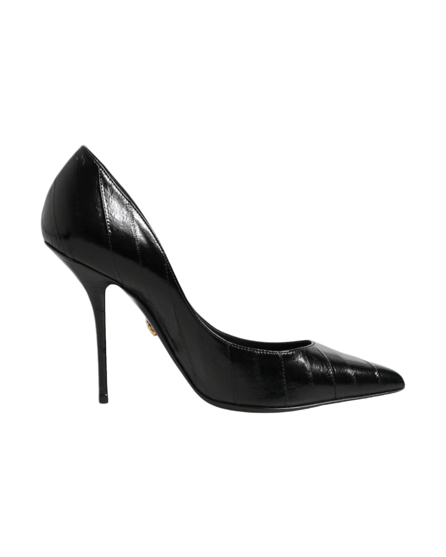 Dolce & Gabbana Black Leather Stiletto High Heels Pumps Shoes Glam Steals