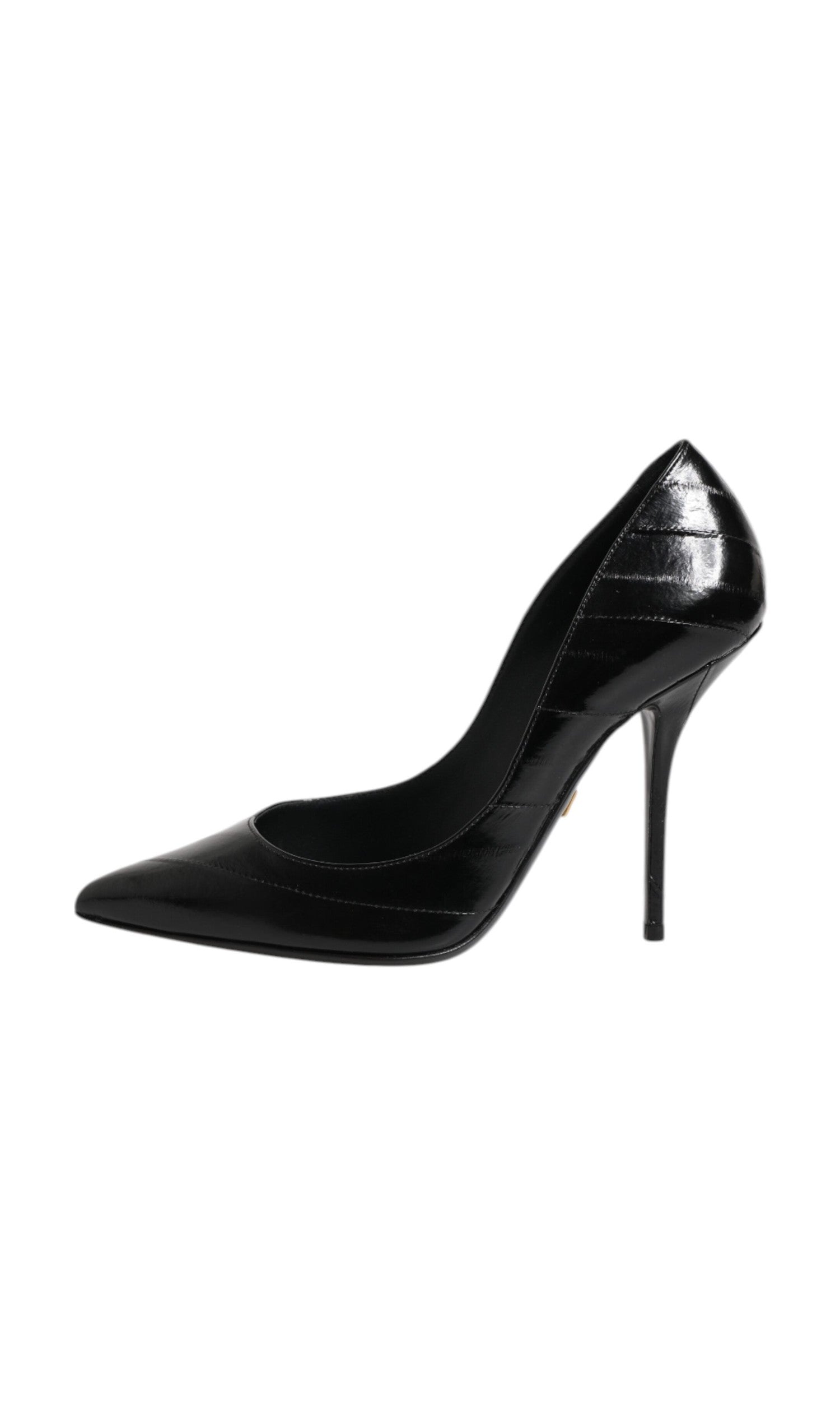 Dolce & Gabbana Black Leather Stiletto High Heels Pumps Shoes Glam Steals