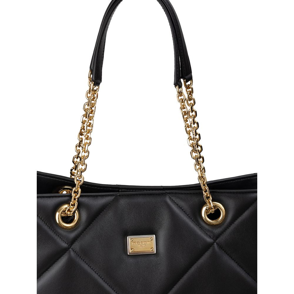 Dolce & Gabbana Black Leather Tote Bag Glam Steals