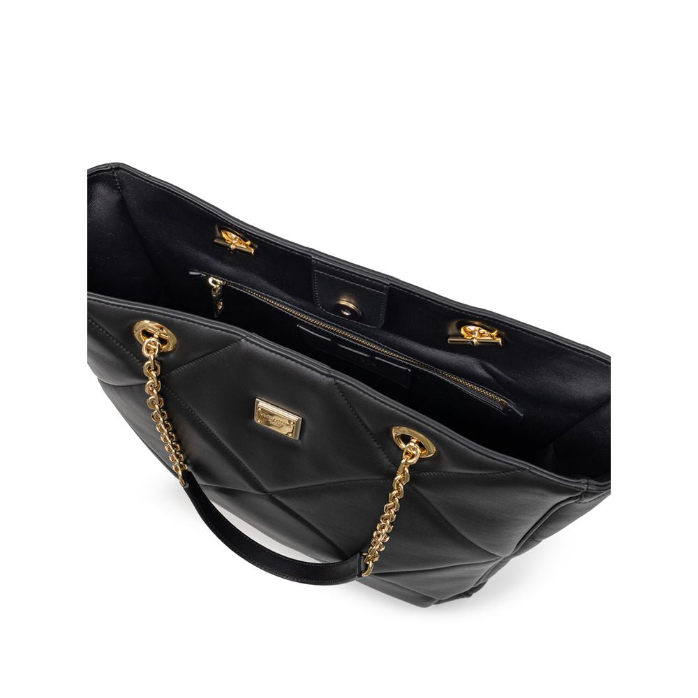 Dolce & Gabbana Black Leather Tote Bag Glam Steals
