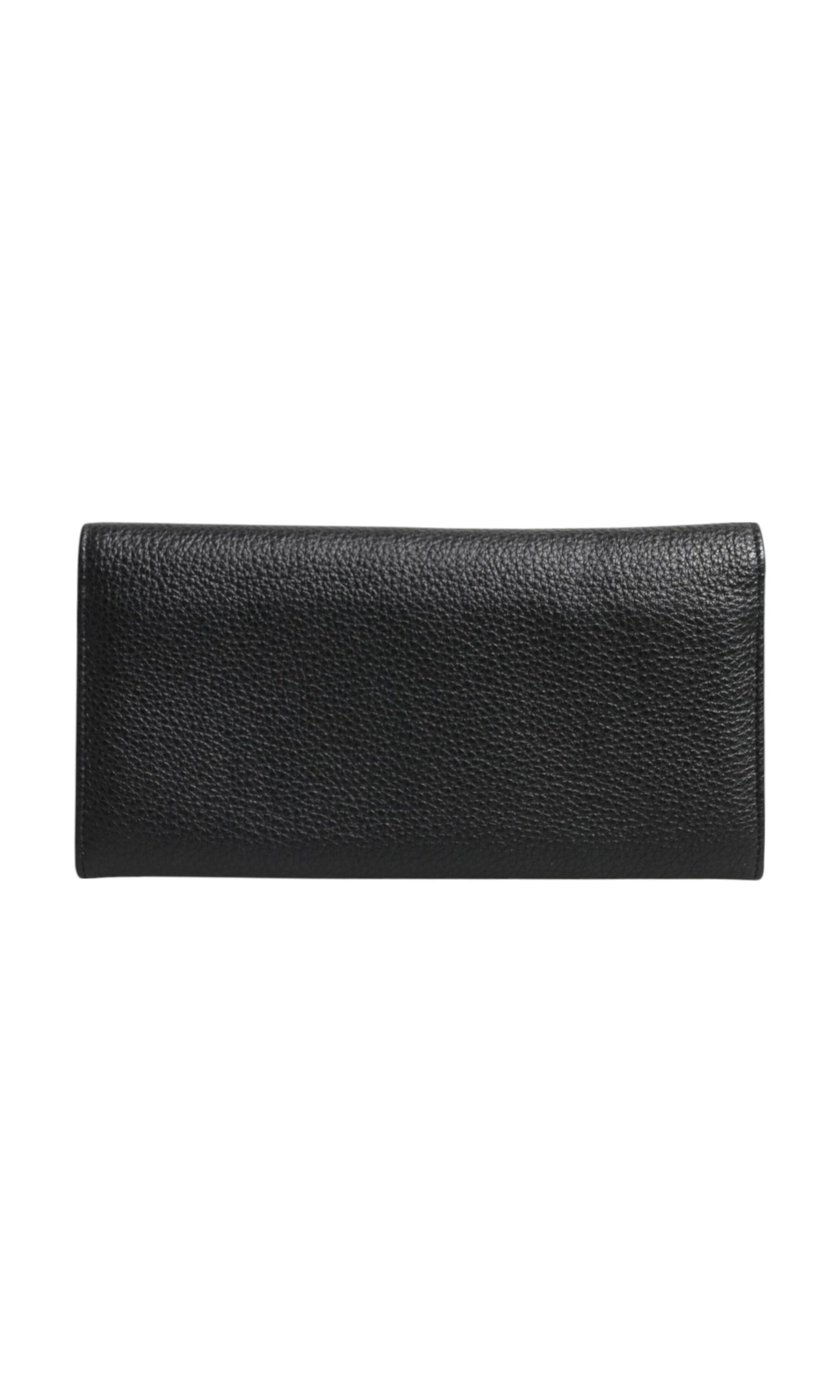 Dolce & Gabbana Black Leather Trifold Logo Plaque Card Holder Wallet Glam Steals