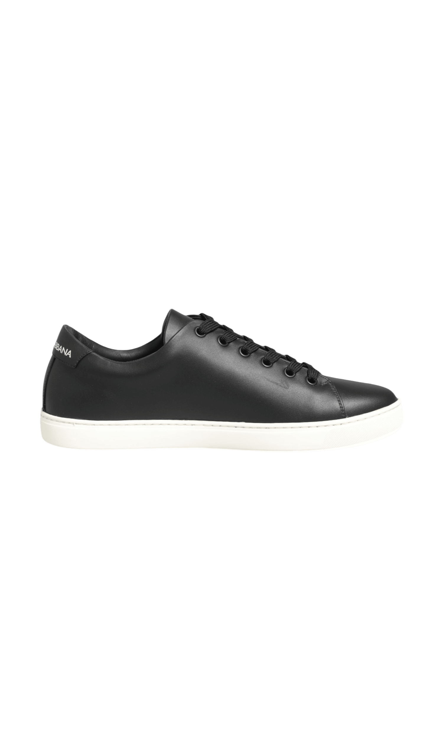 Dolce & Gabbana Black Leather White Crystal Heart Sneakers Shoes Glam Steals