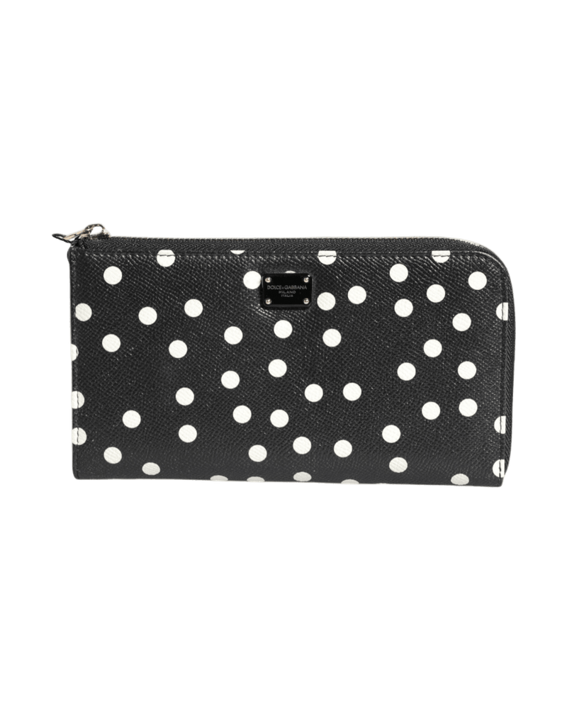 Dolce & Black Gabbana Leather Dotted Zip Around Continental Wallet Glam Steals