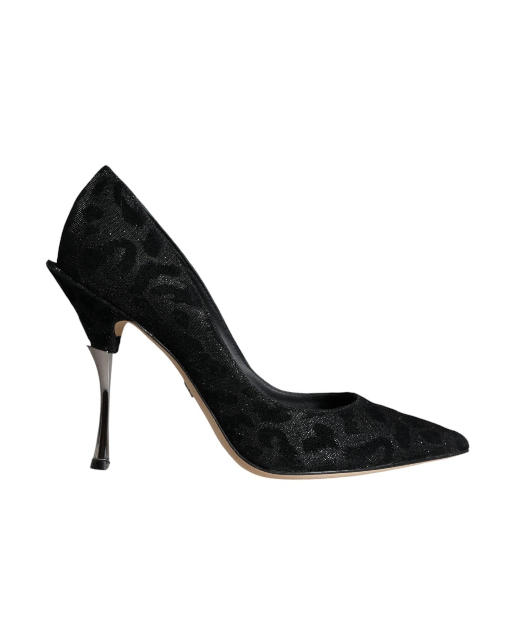 Dolce & Gabbana Black Leopard Lurex High Heels Pumps Shoes Glam Steals